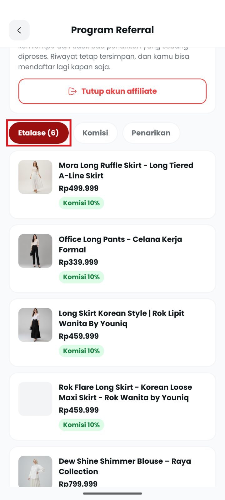 Langkah 5: Cek produk di etalasemu