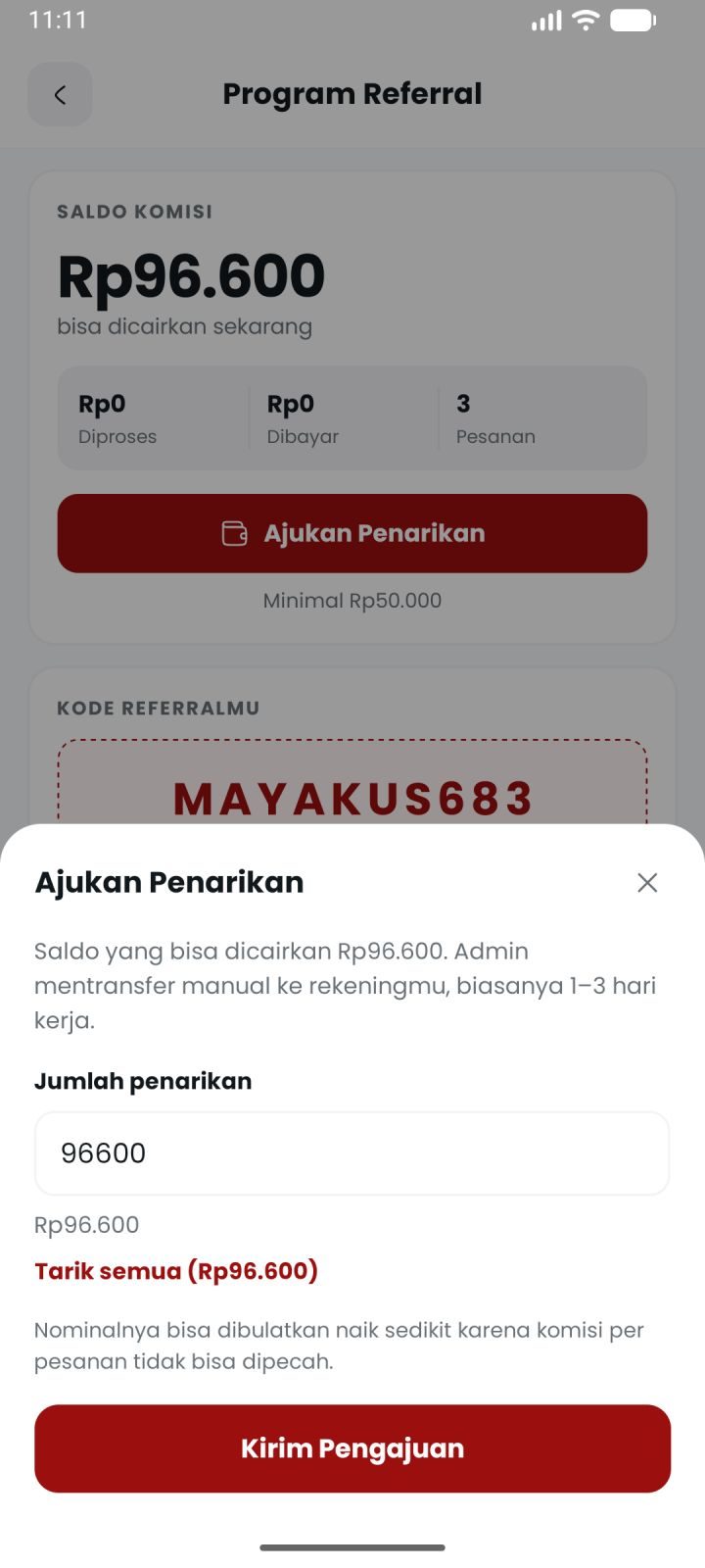 Langkah 8: Ajukan penarikan