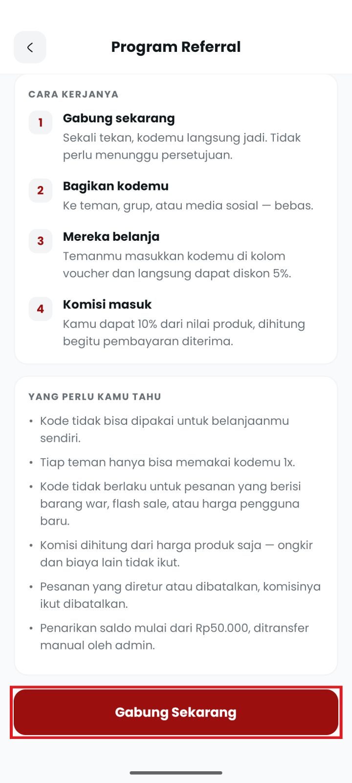 Langkah 3: Tekan Gabung Sekarang