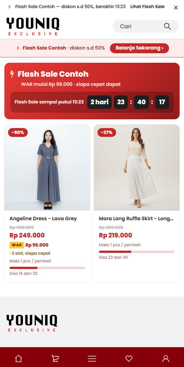 Langkah 2: Halaman Flash Sale