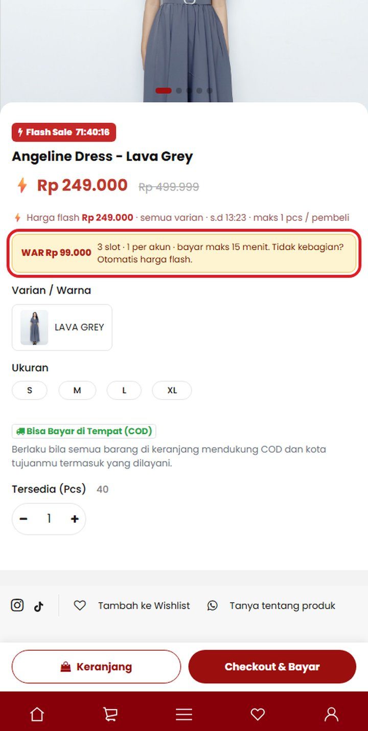 Langkah 3: Baca aturan war di halaman produk