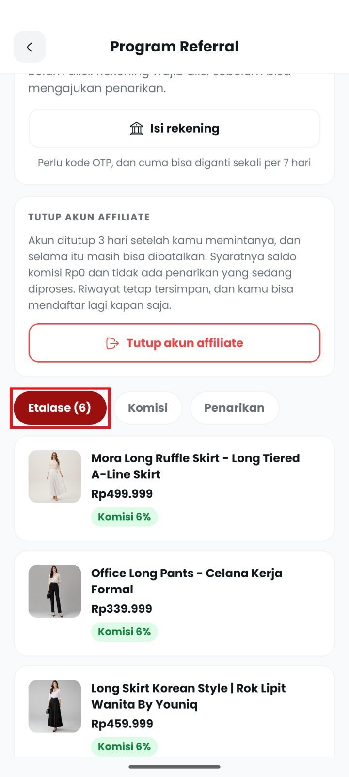 Langkah 4: Produk yang berkomisi