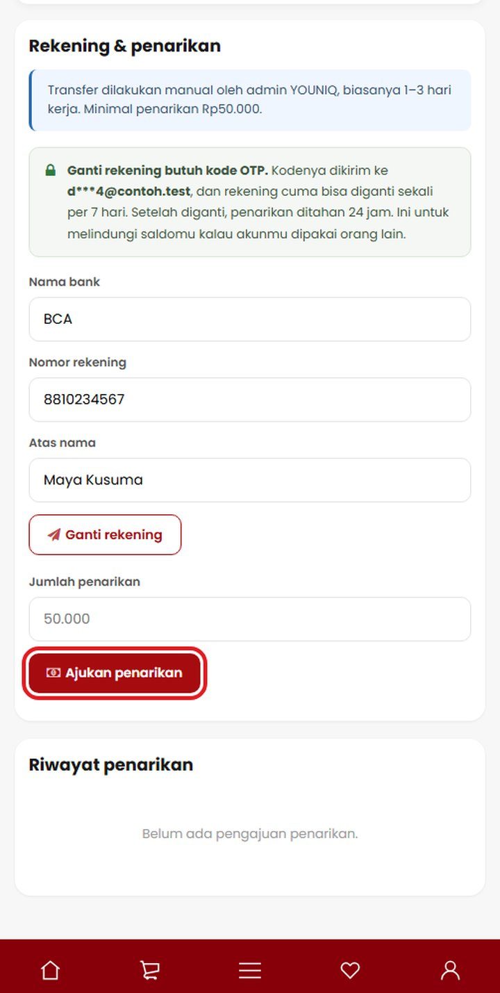 Langkah 9: Ajukan penarikan