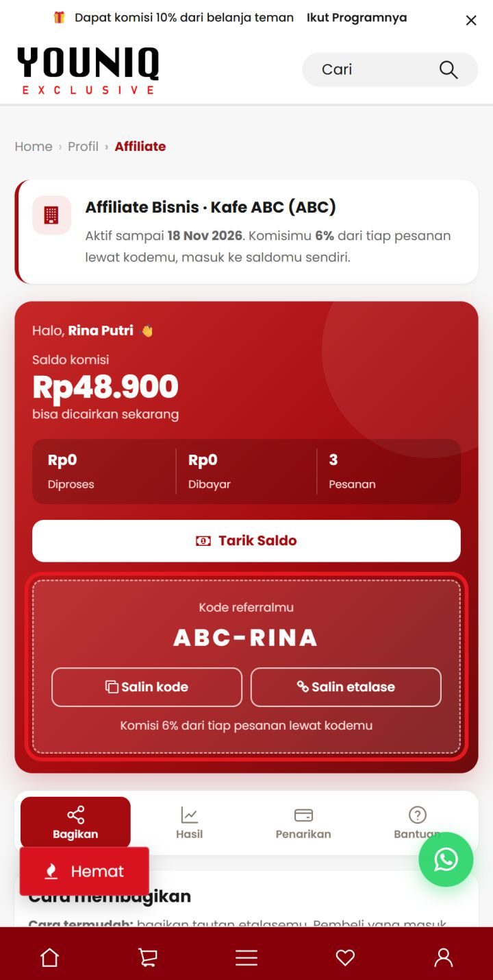 Langkah 3: Lihat kartu & kode referralmu