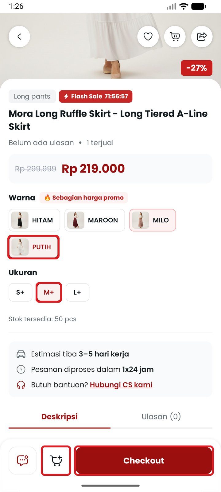 Langkah 2: Pilih warna & ukuran