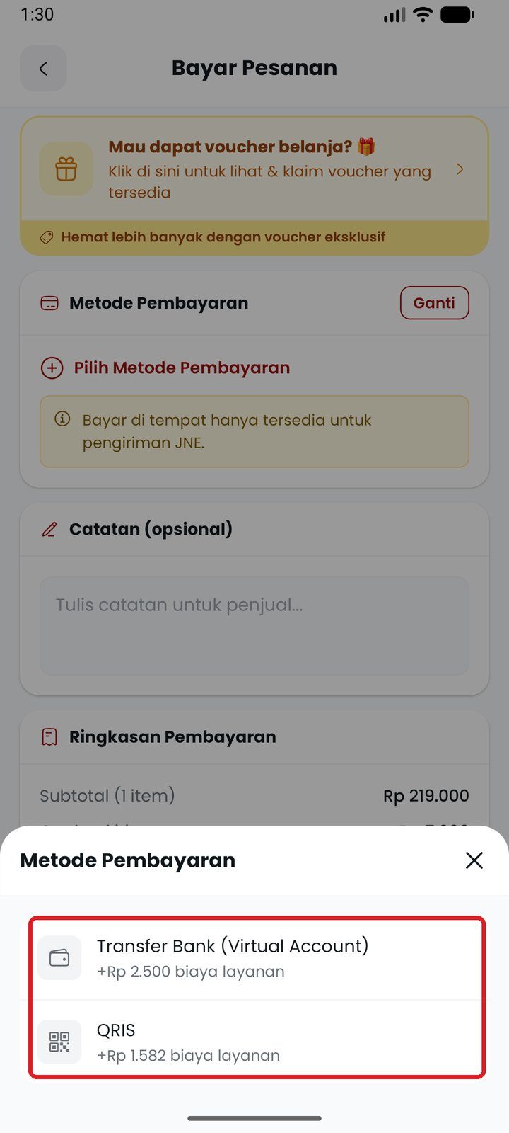Langkah 5: Pilih metode pembayaran