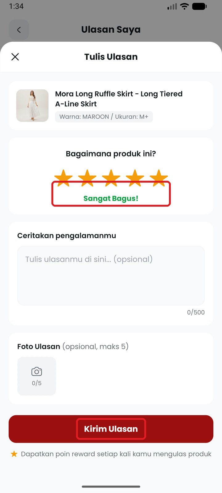 Langkah 11: Isi bintang & ceritakan pengalamanmu