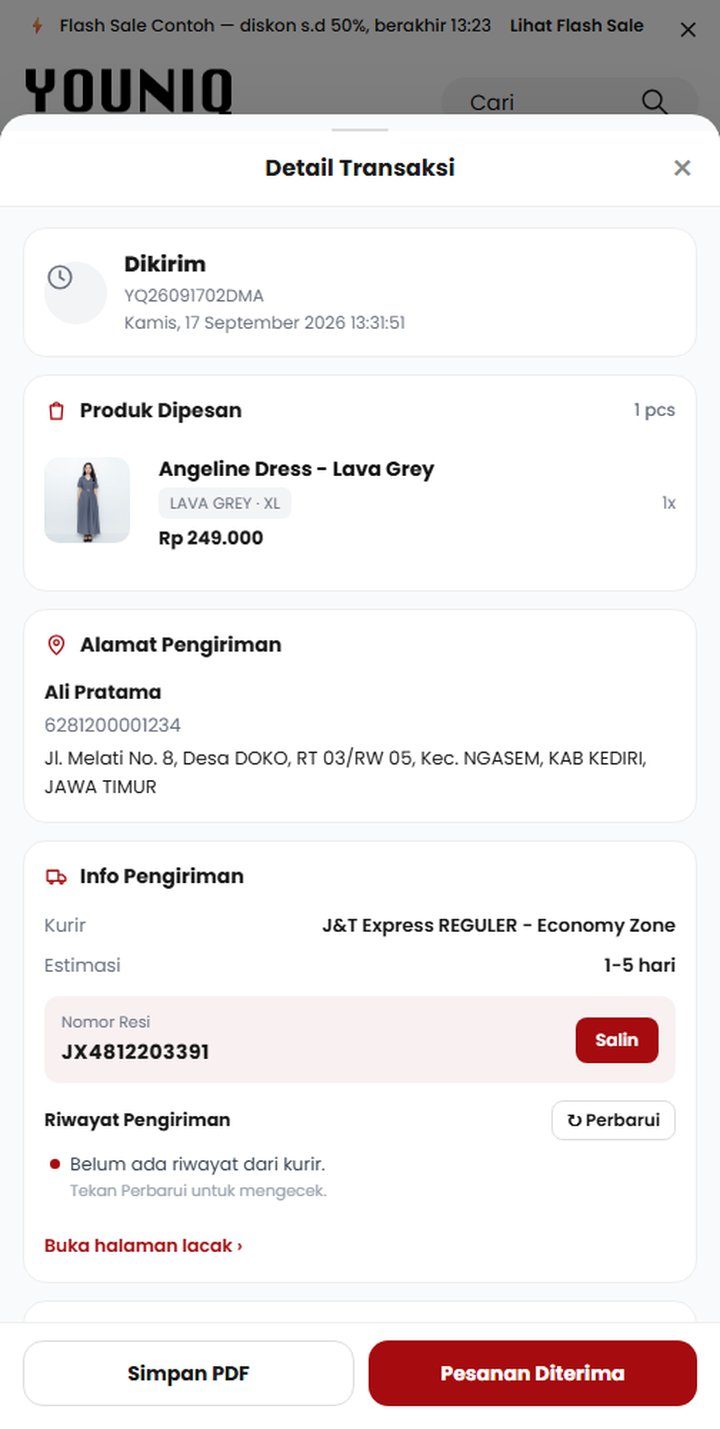 Langkah 7: Lacak paket & konfirmasi diterima