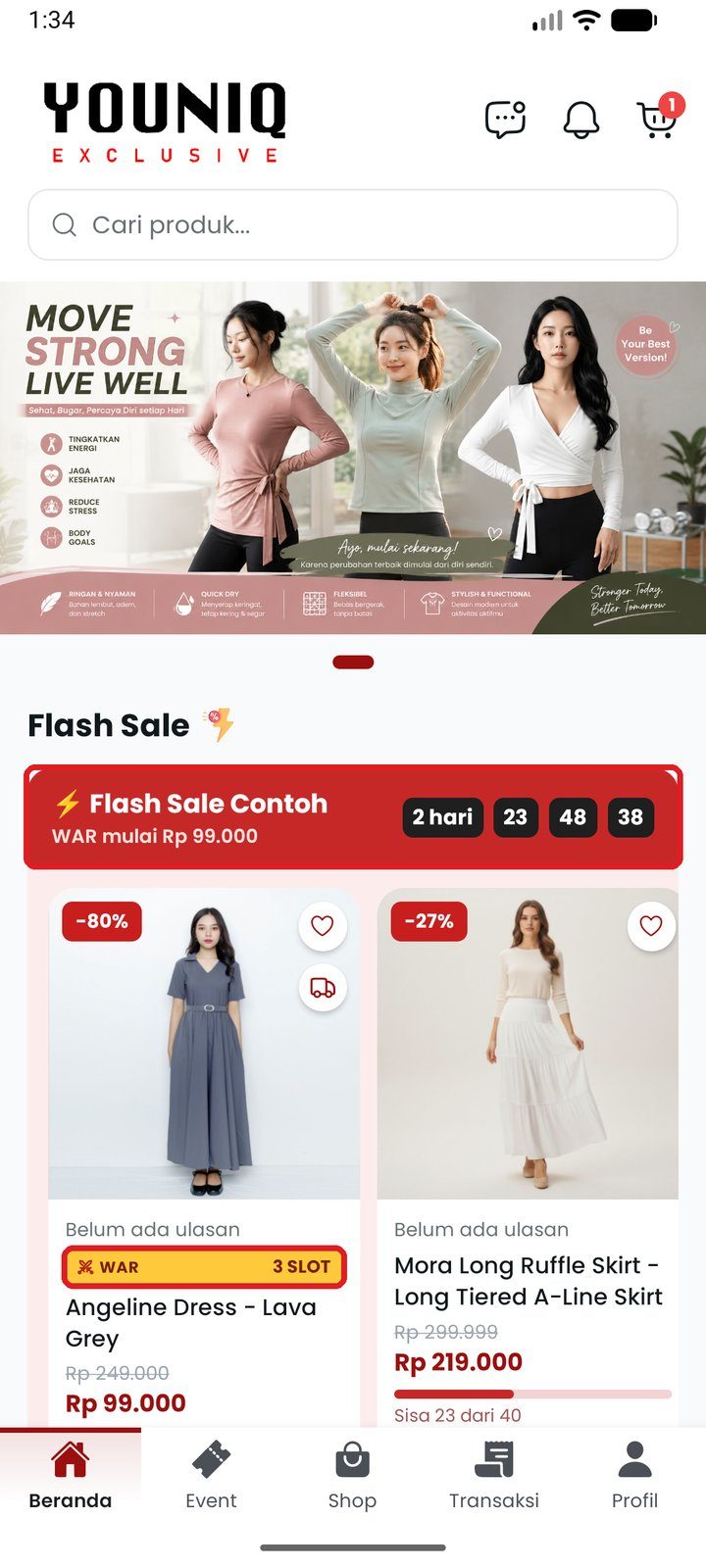 Langkah 1: Temukan Flash Sale di Beranda