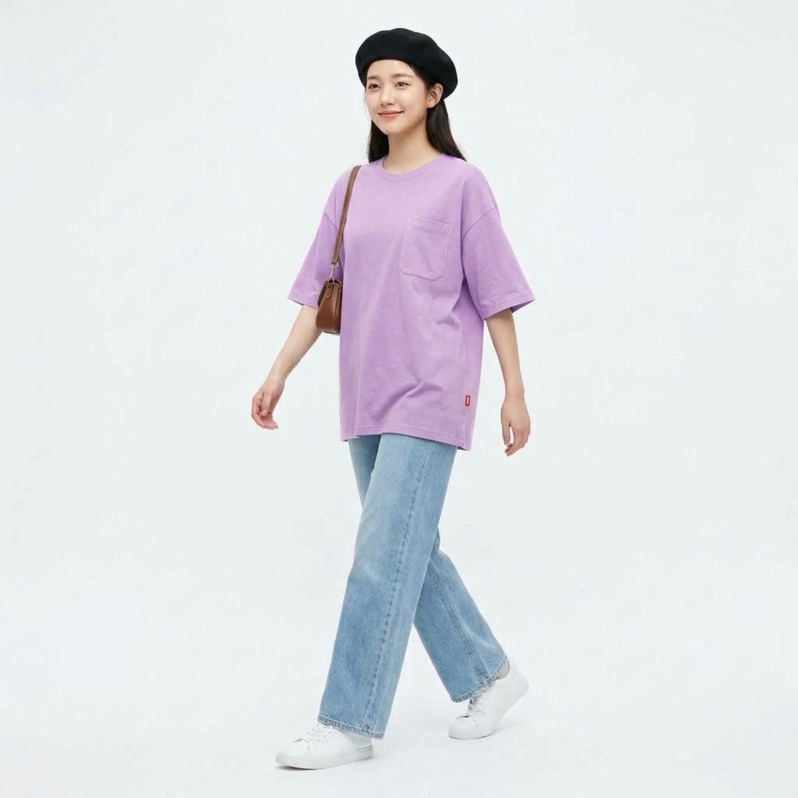 KAOS POLOS OVERSIZE POCKET COTTON COMBED UNISEX BY YOUNIQ LILAC