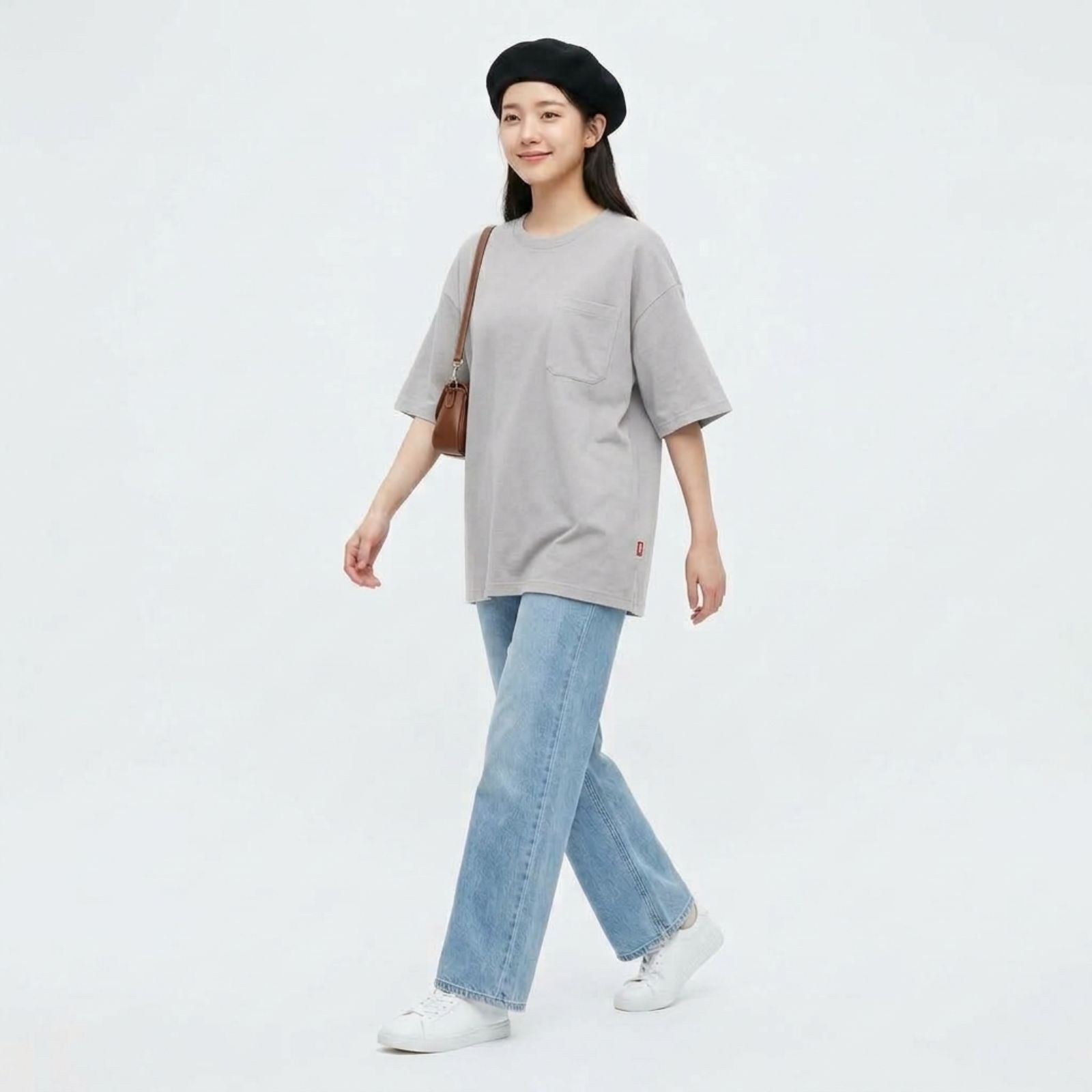 KAOS POLOS OVERSIZE POCKET COTTON COMBED UNISEX BY YOUNIQ GREY