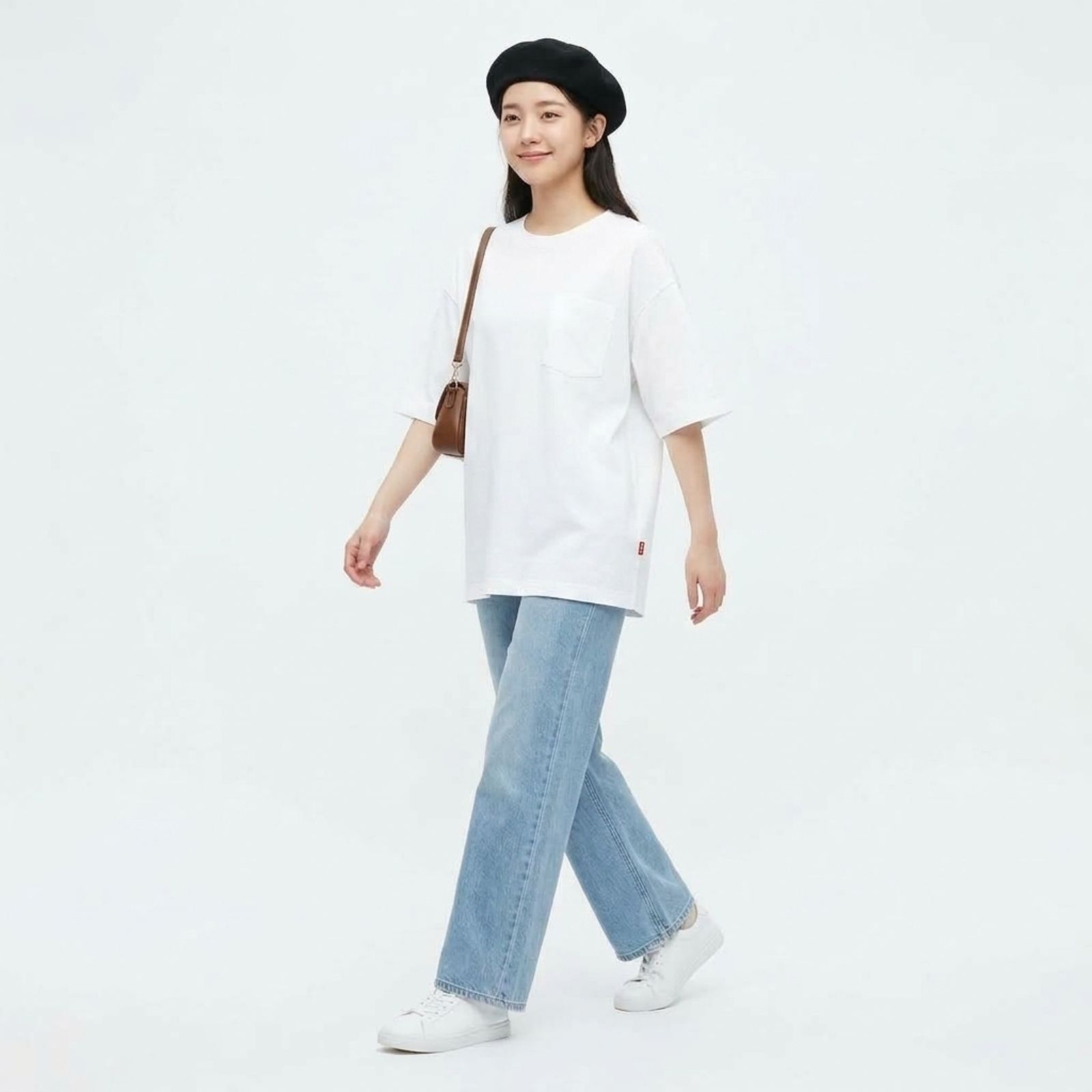 KAOS POLOS OVERSIZE POCKET COTTON COMBED UNISEX BY YOUNIQ PUTIH
