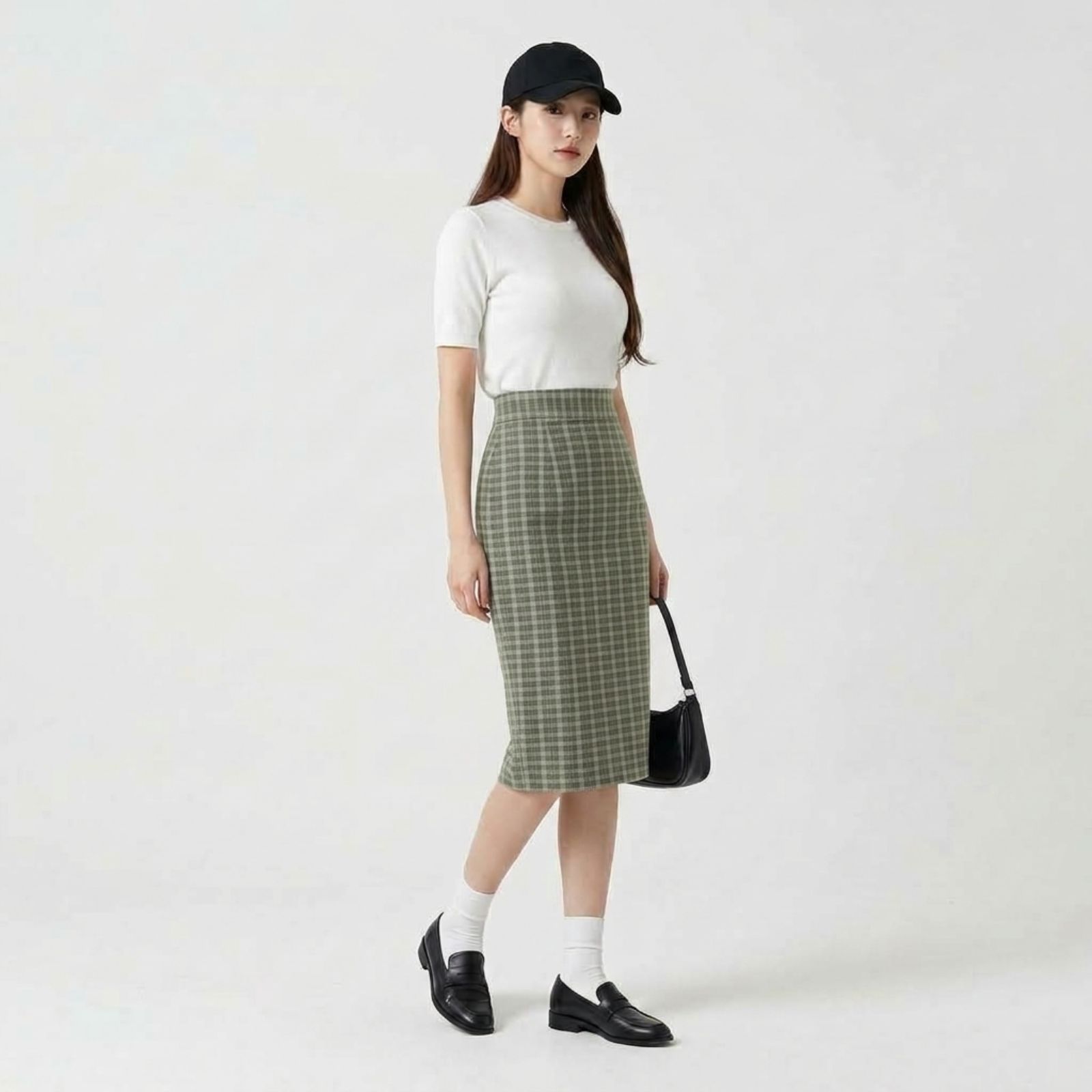 Rok Tartan 7/8 | Rok Tartan Pendek Wanita MATCHA