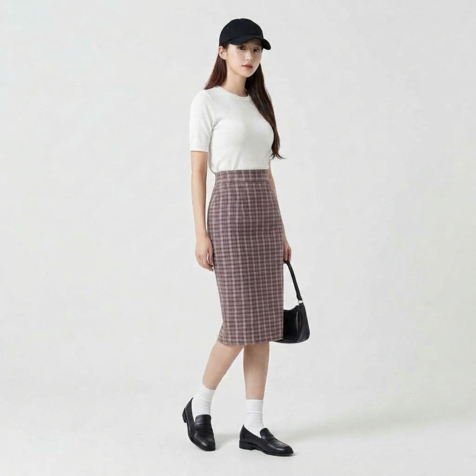 Rok Tartan 7/8 | Rok Tartan Pendek Wanita ROSE