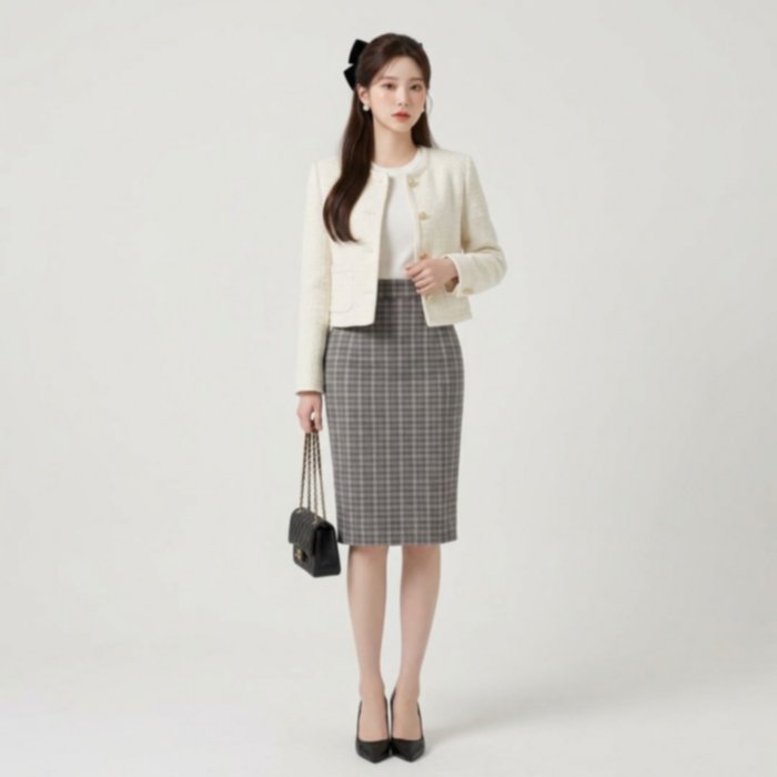 Rok Tartan 7/8 | Rok Tartan Pendek Wanita