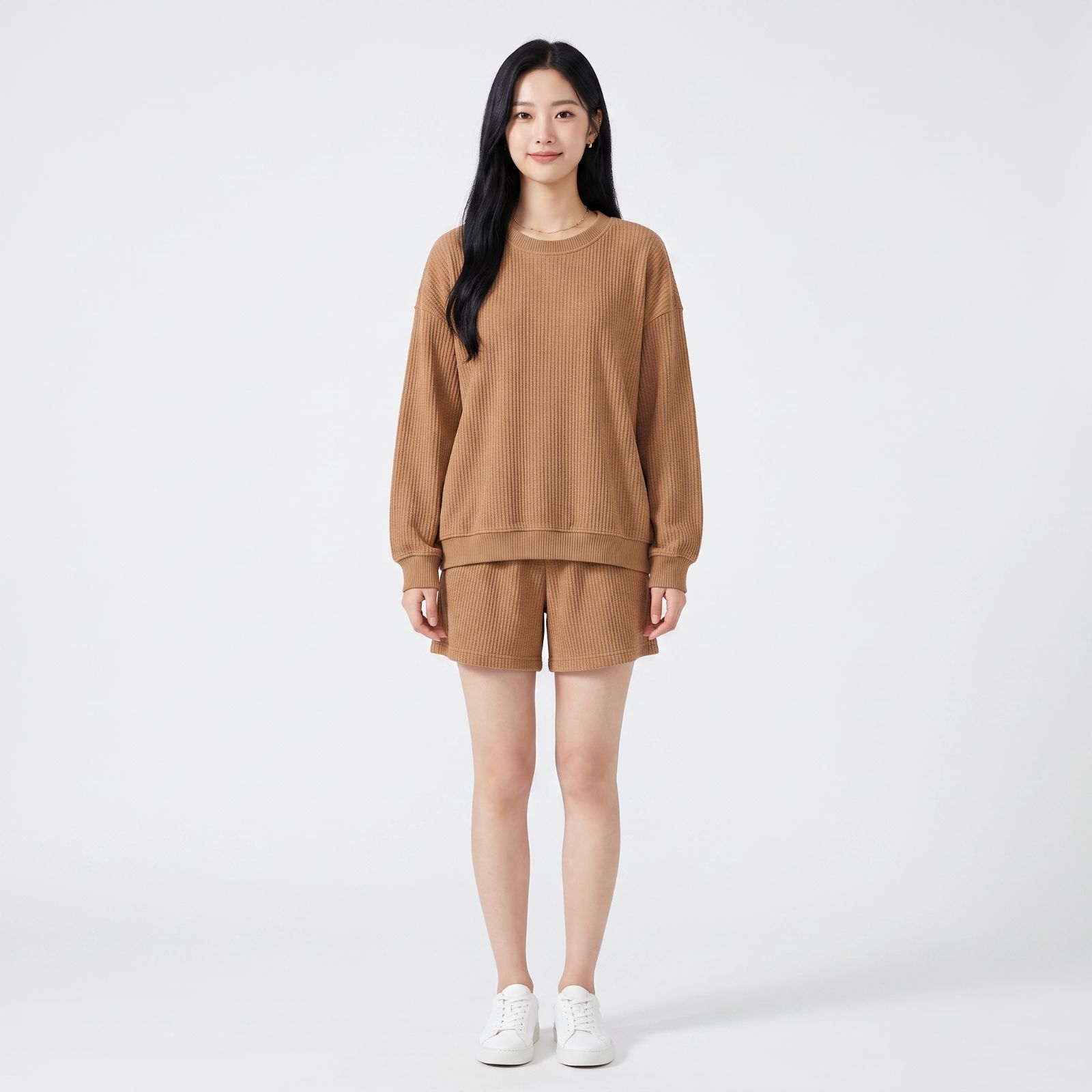 Setelan Sweater dan Celana Oversize Unisex | Oneset Oversize Unisex Waffle Lengan Panjang Bahan Knit Waffle by Obasic.id sampul