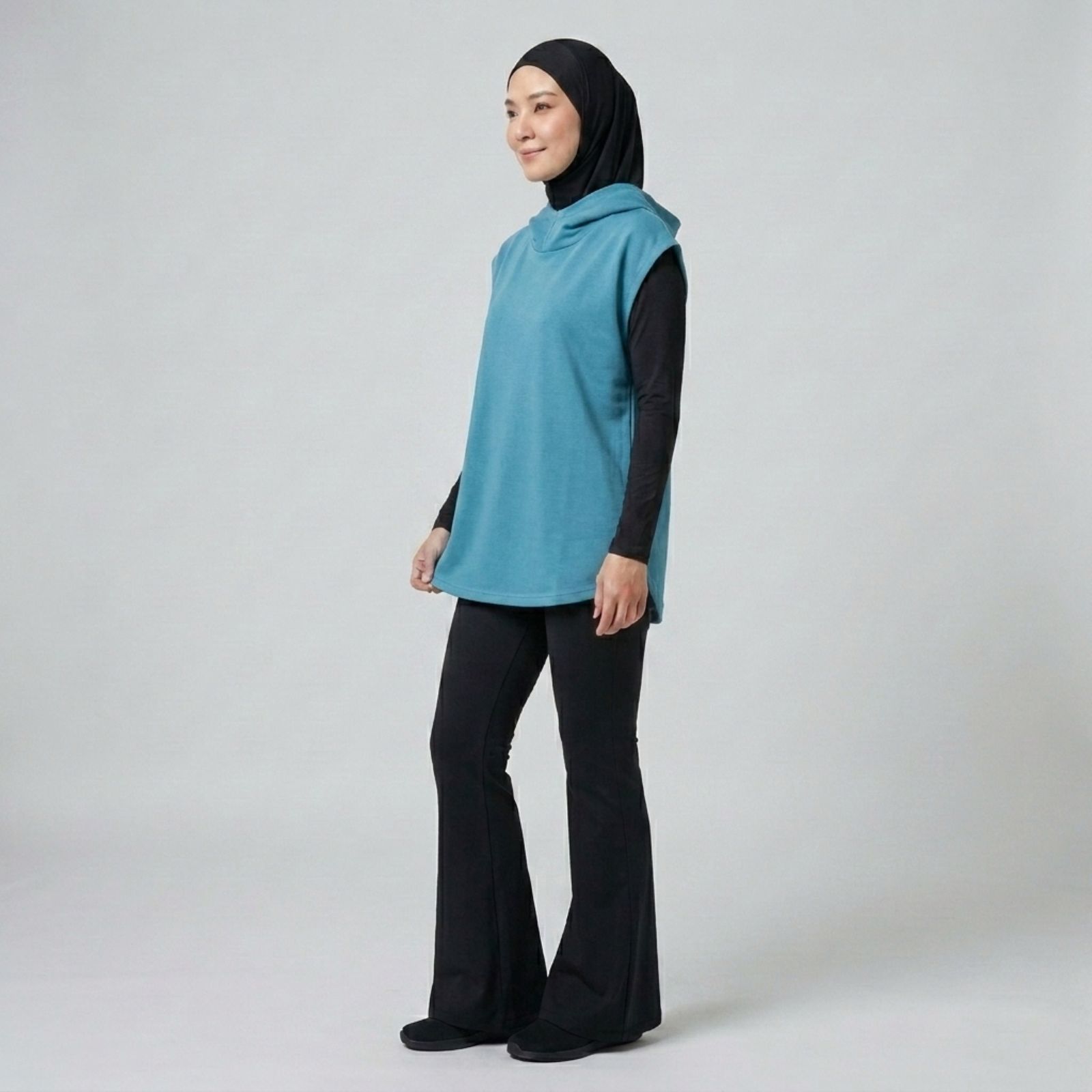 Sporty Hooded Vest BLUE