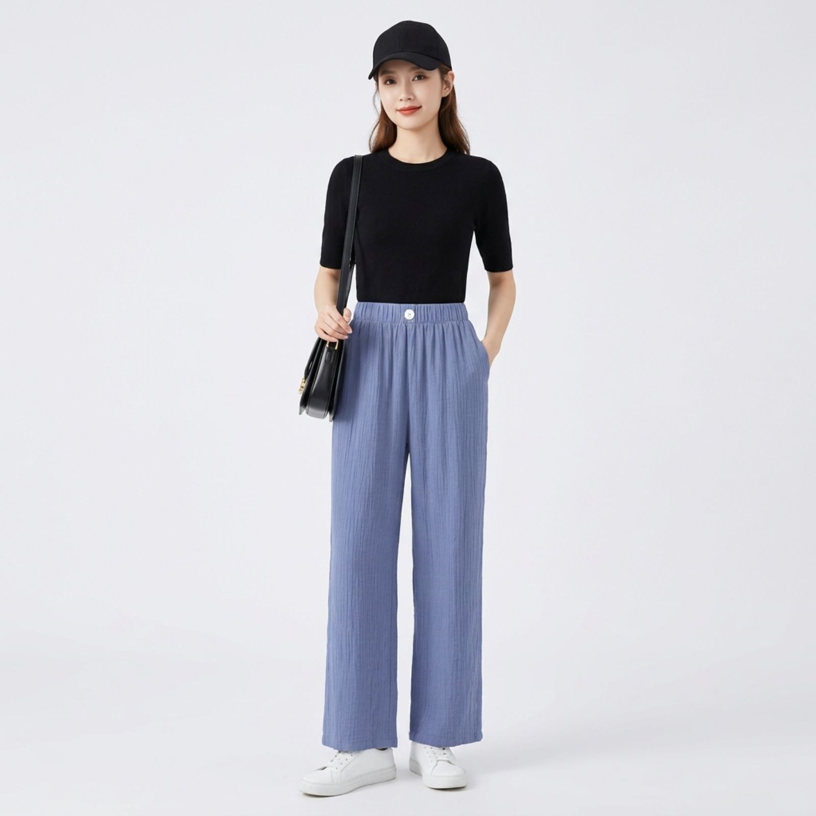 CELANA KULOT CRINKLE KANCING HIGHWAIST KEKINIAN | CRINKLE PANTS HIGHWAIST KOREAN sampul