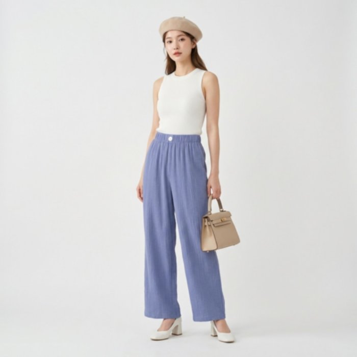 CELANA KULOT CRINKLE KANCING HIGHWAIST KEKINIAN | CRINKLE PANTS HIGHWAIST KOREAN