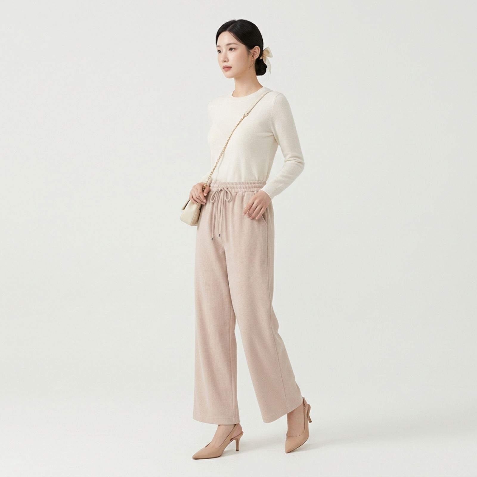Celana Kulot Knit Pants - Loose Pants Highwaist Basic Strech Premium sampul