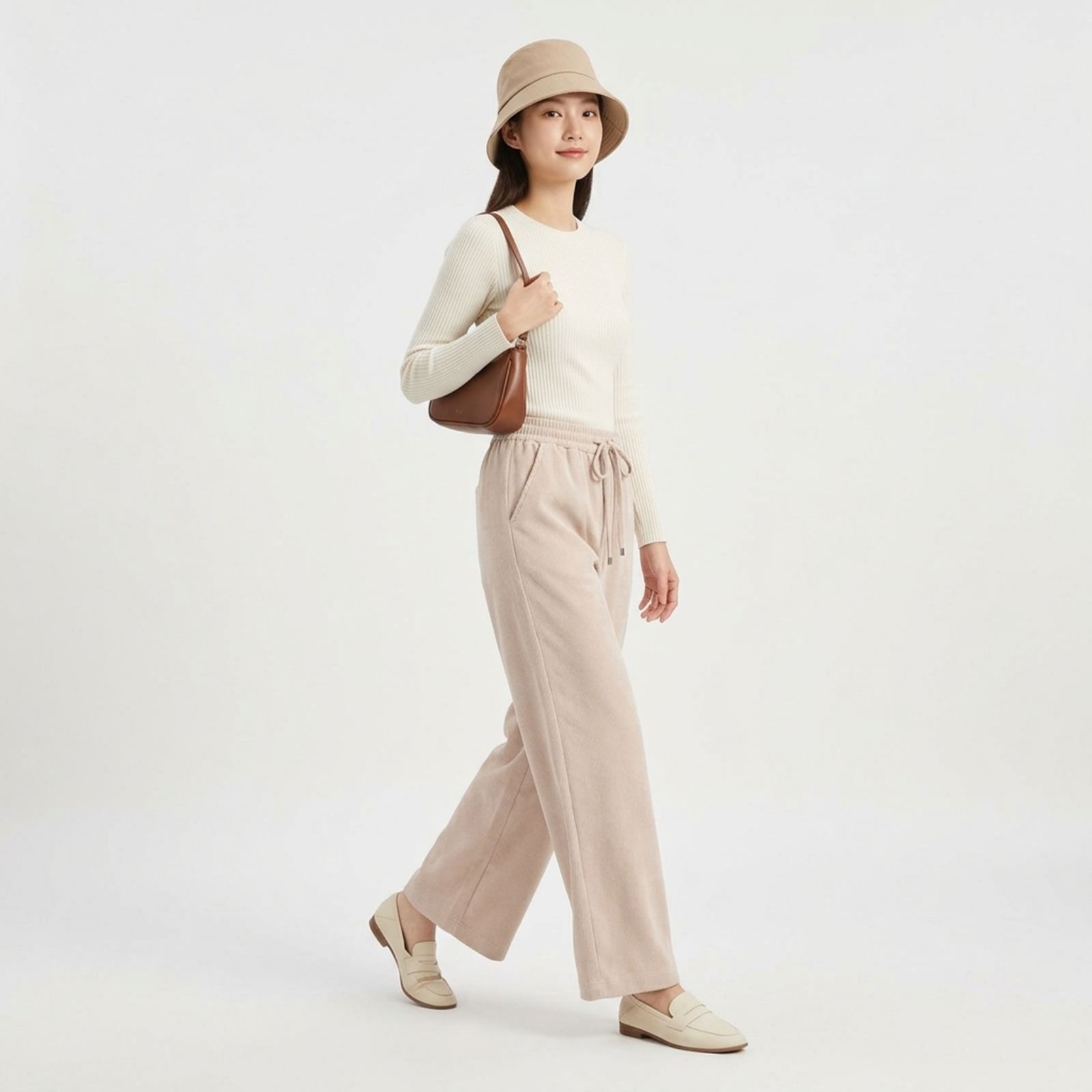 Celana Kulot Knit Pants - Loose Pants Highwaist Basic Strech Premium sampul