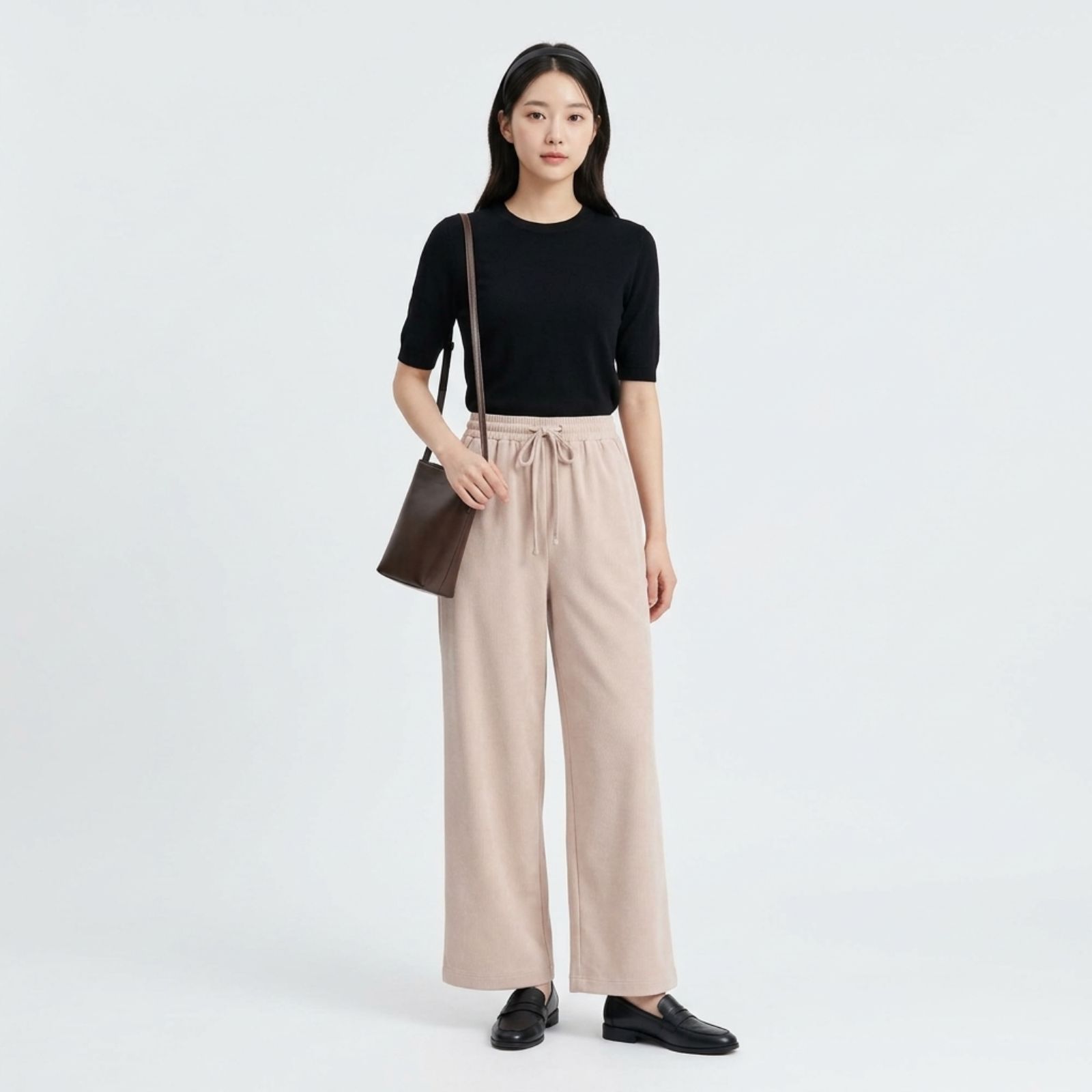 Celana Kulot Knit Pants - Loose Pants Highwaist Basic Strech Premium sampul
