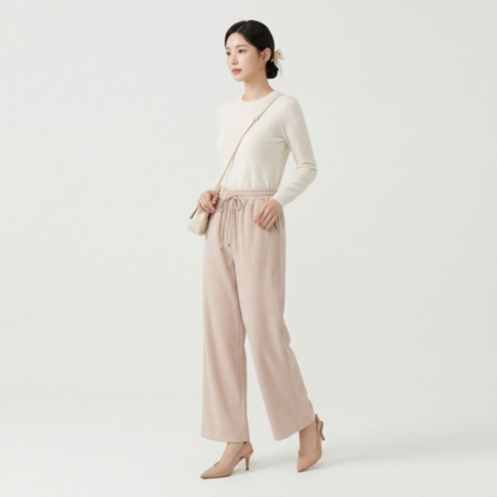 Celana Kulot Knit Pants - Loose Pants Highwaist Basic Strech Premium