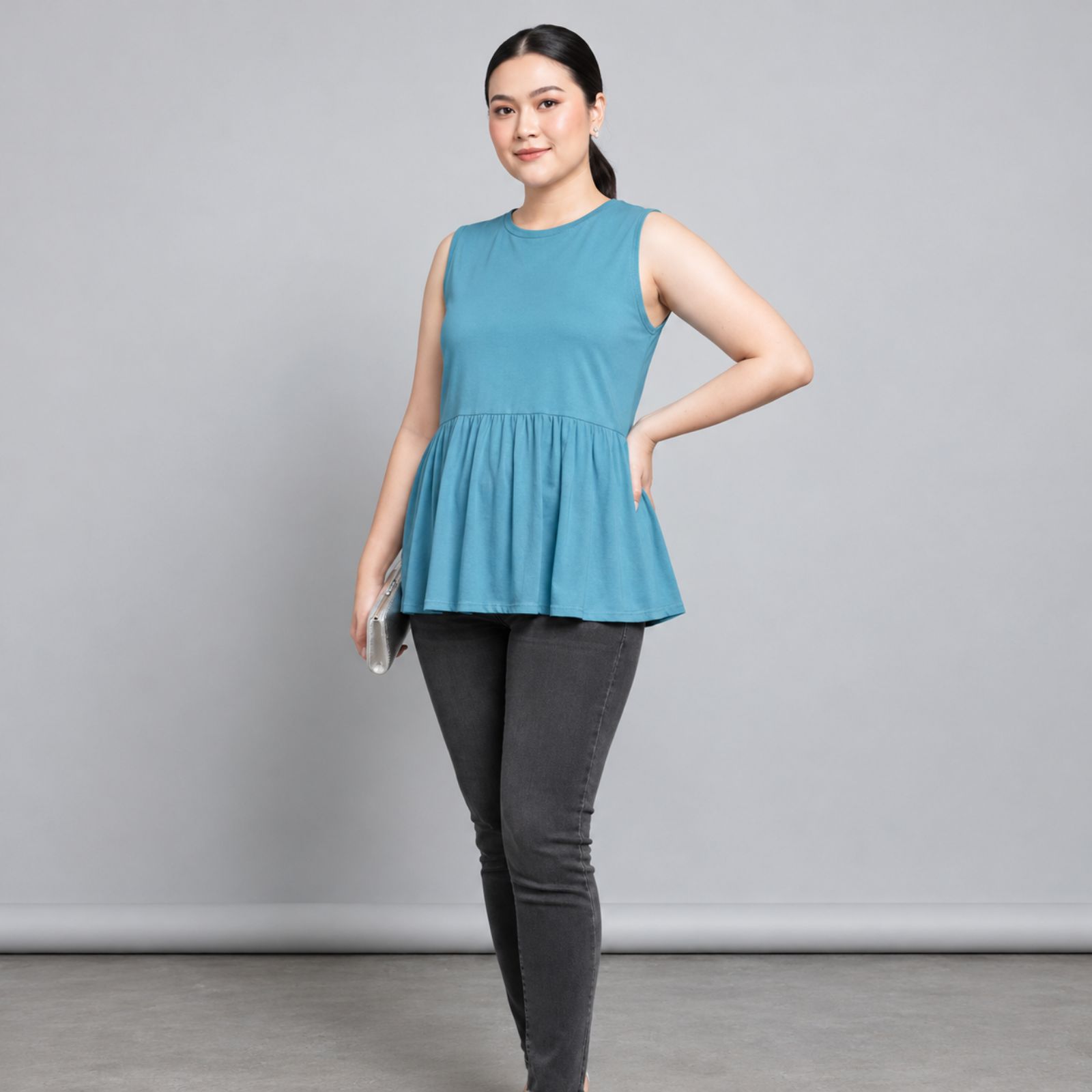 Eva Inner Balon Tanpa Lengan | Inner Sleeveless Tier New Bahan Katun Jersey BLUE