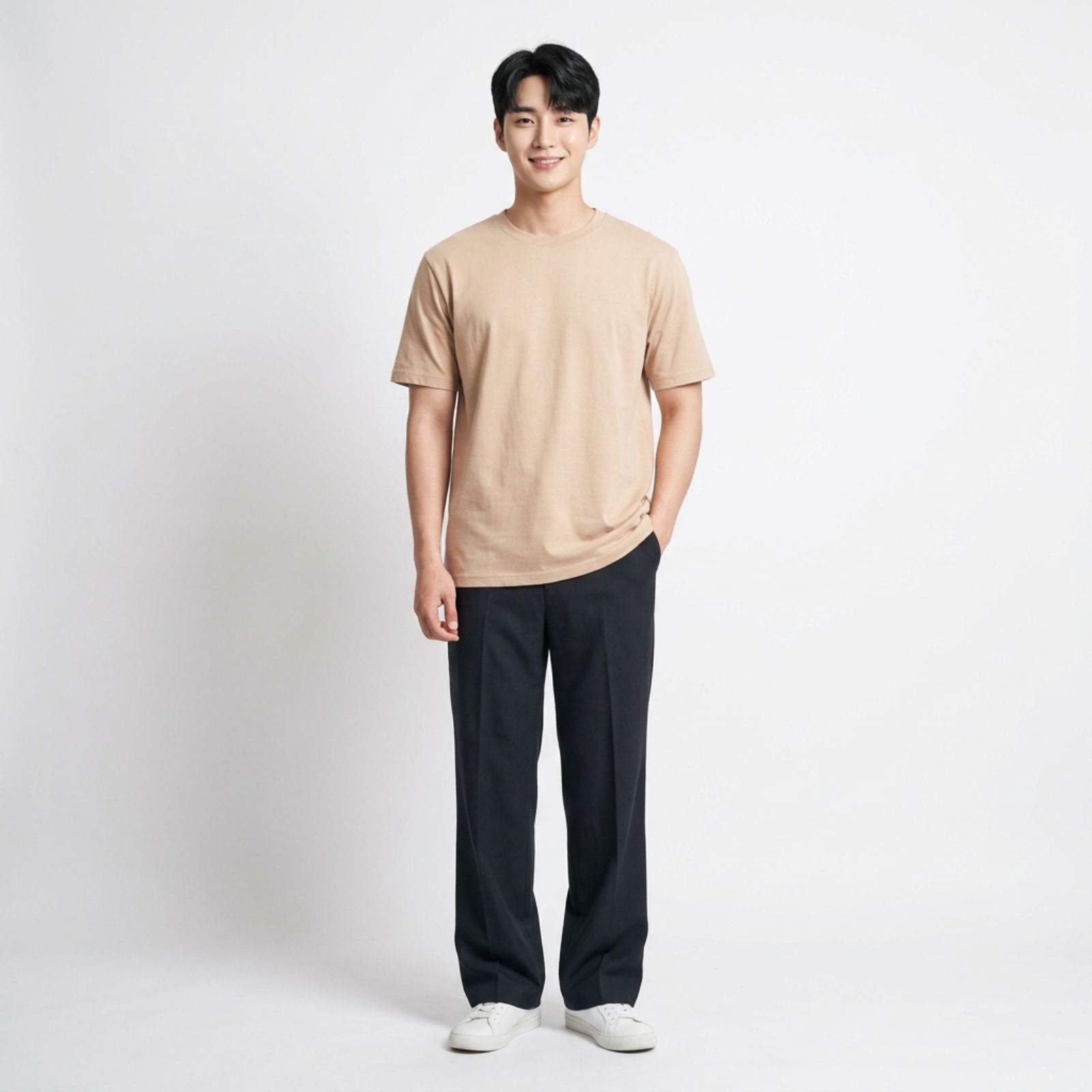 Kaos Polos Obasic Katun Commbed - OBS T-Shirt Cotton Commbed by OBASIC LATTE
