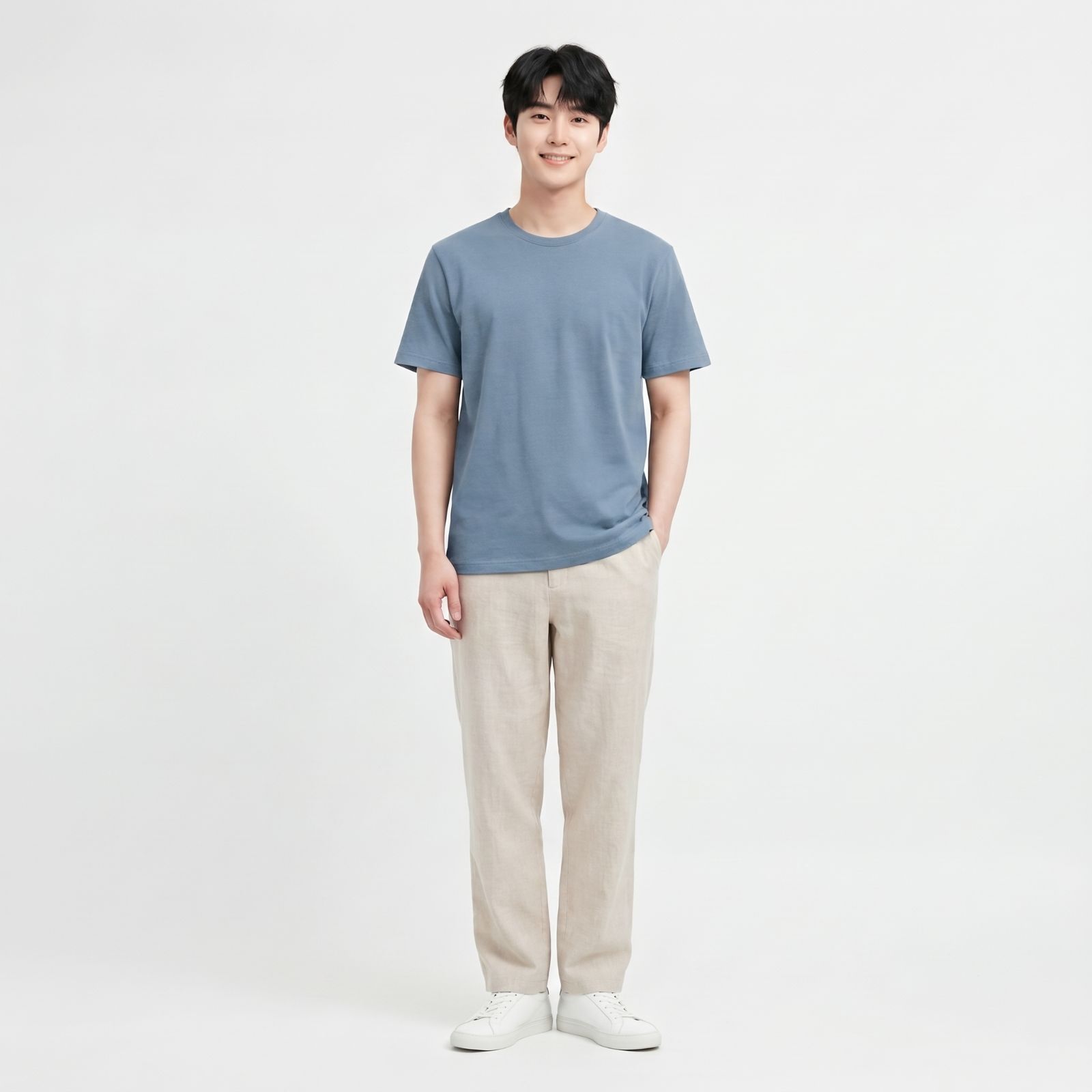 Kaos Polos Obasic Katun Commbed - OBS T-Shirt Cotton Commbed by OBASIC STEEL BLUE