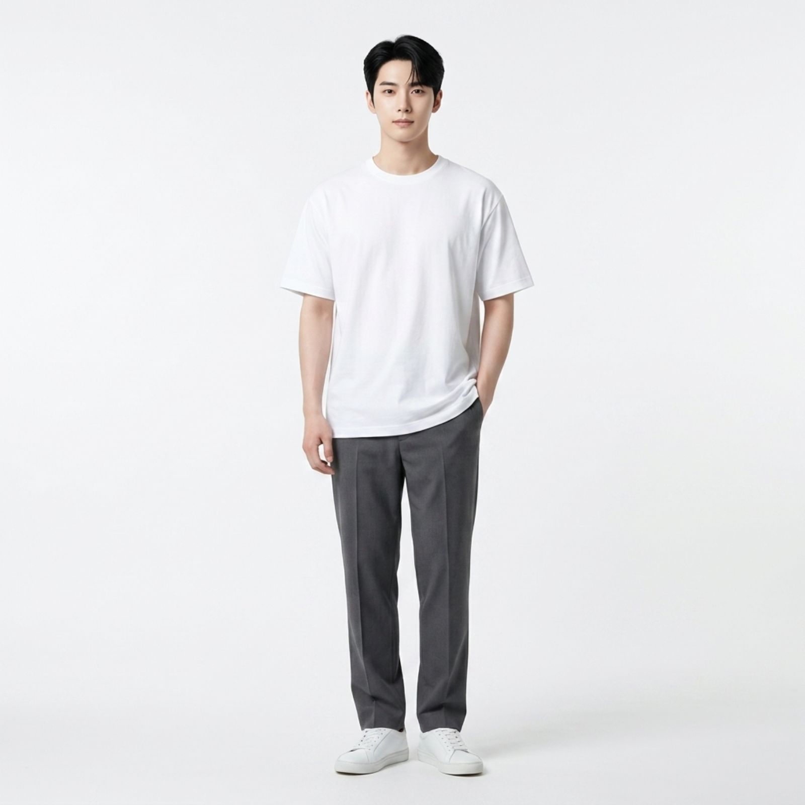 Kaos Polos Obasic Katun Commbed - OBS T-Shirt Cotton Commbed by OBASIC PUTIH