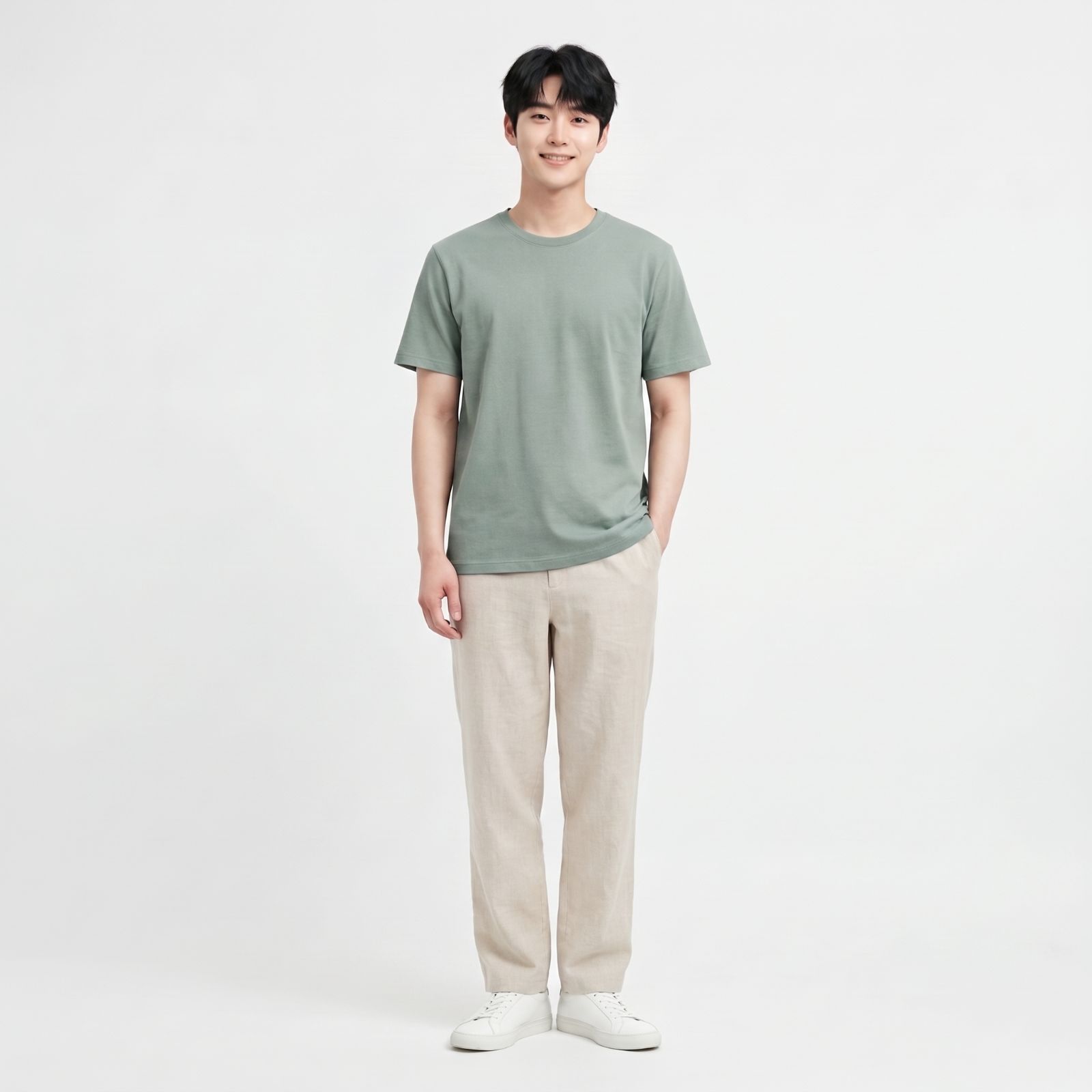 Kaos Polos Obasic Katun Commbed - OBS T-Shirt Cotton Commbed by OBASIC MINERAL GREEN