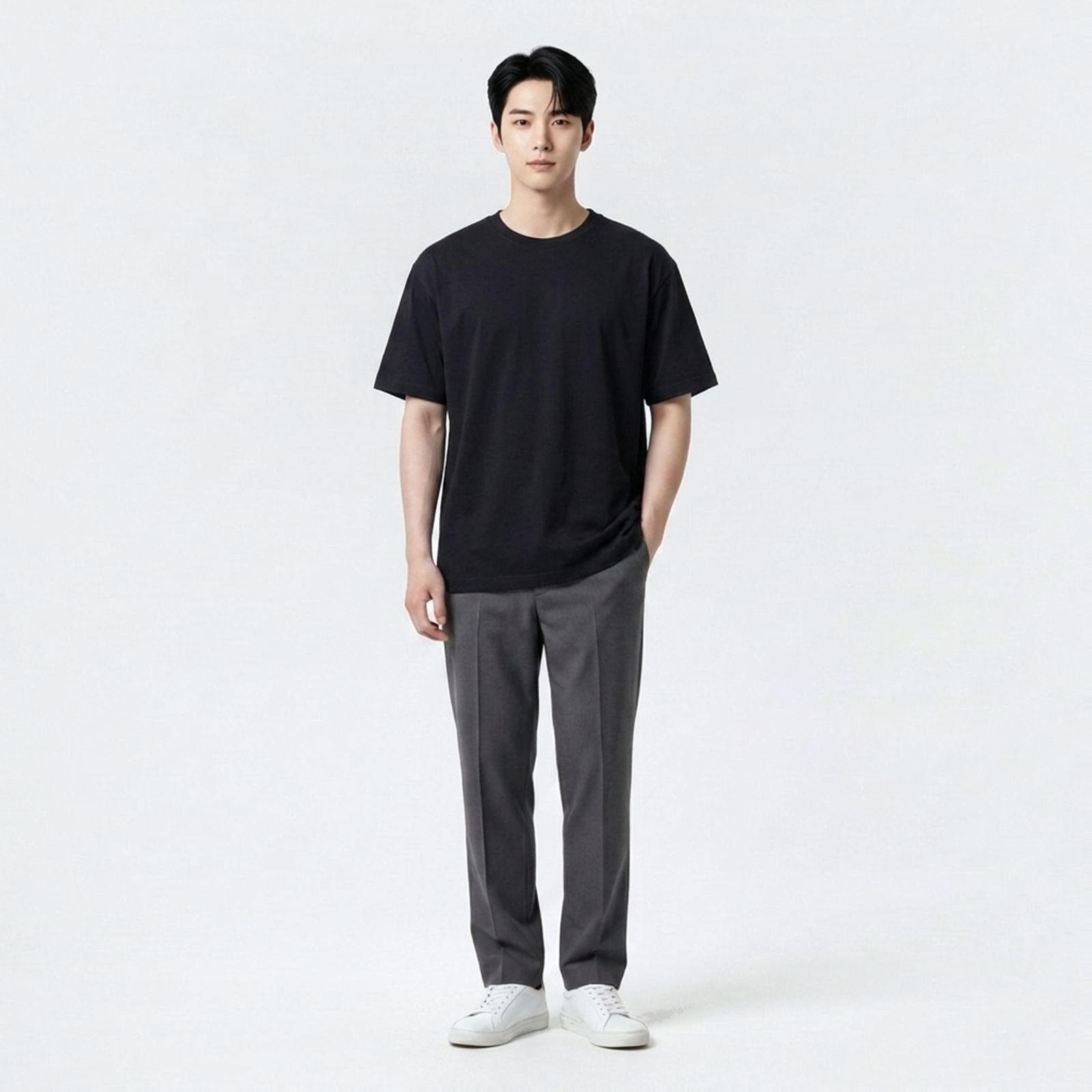 Kaos Asiafit Kaos Polos 24S Special Black Color | ASIAFIT T-Shirt Enzywash Matterial by OBASIC BLACK