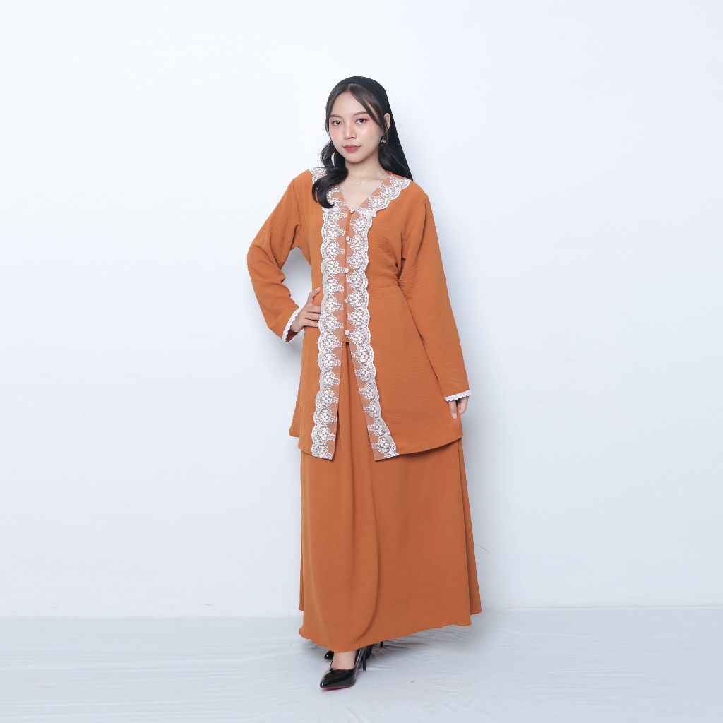 Jasmine Set Crinkle | Oneset Daily | Setelan Crinkle Wanita MUSTARD
