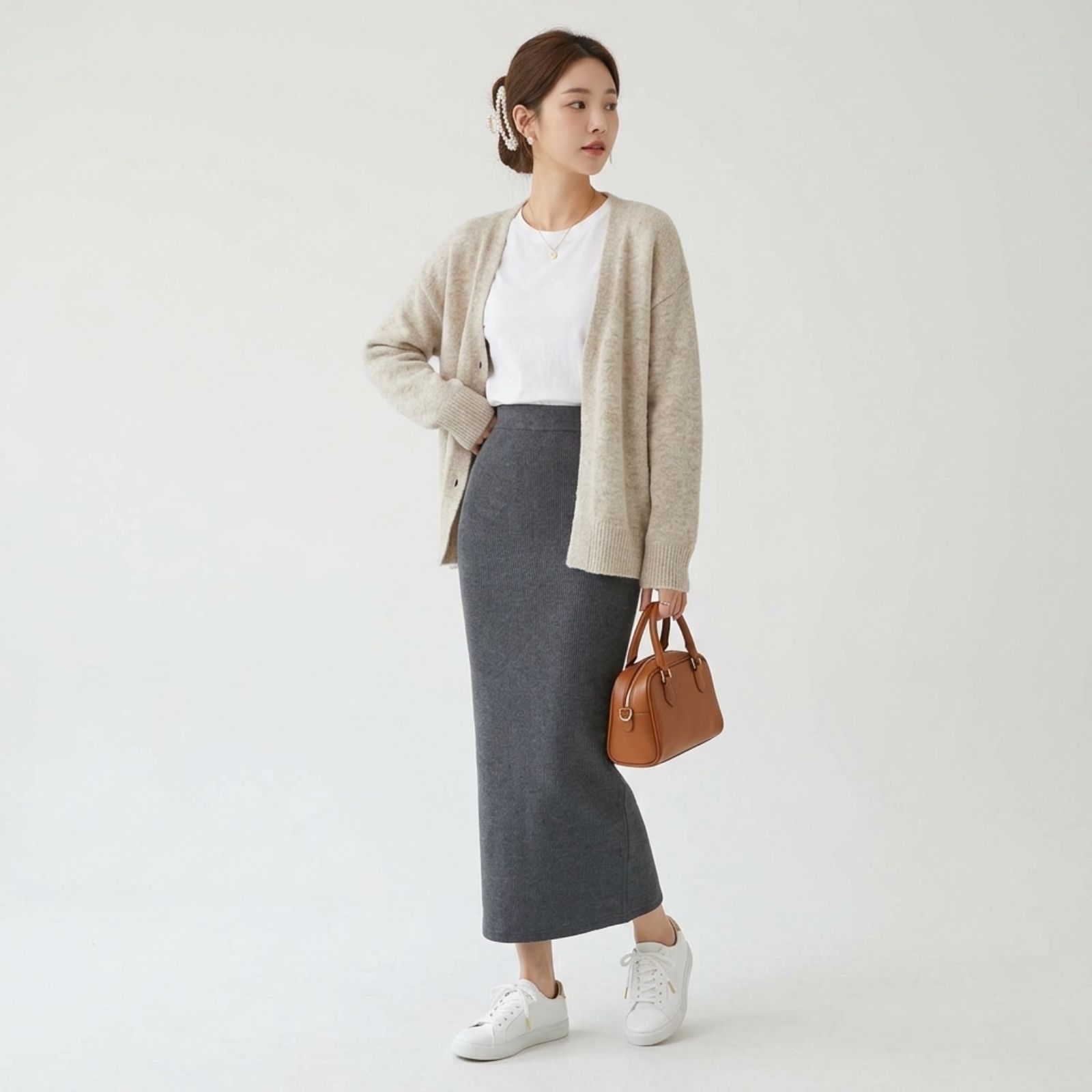 Rok Span Rajut Panjang Premium | Rok Knit Wanita by YOUNIQ sampul