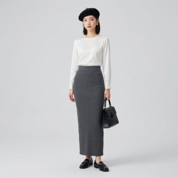 Rok Span Rajut Panjang Premium | Rok Knit Wanita by YOUNIQ