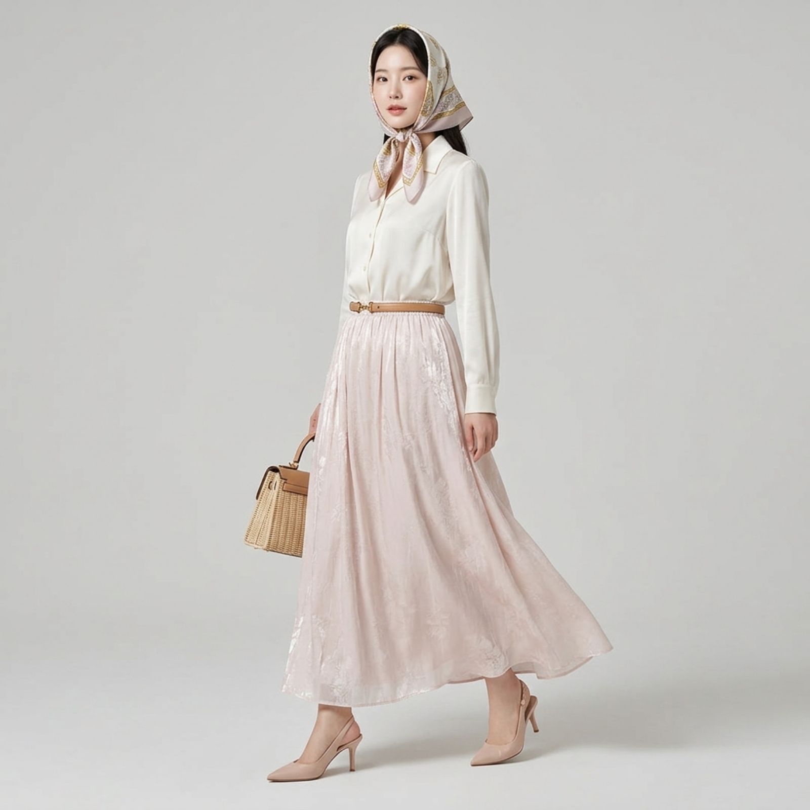 Rok Shimmer Silk Panjang | Rok Plisket Shimmer Wanita sampul