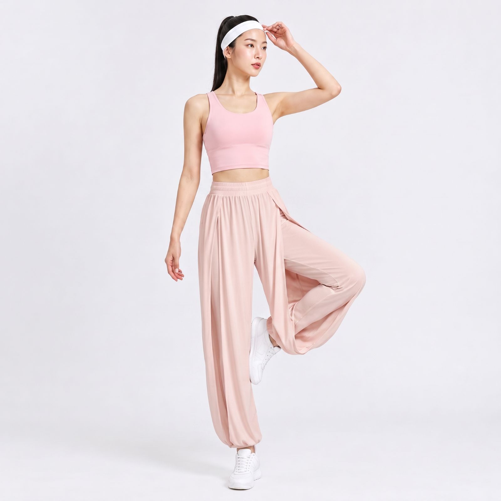 Celana Model Belah Korean – Loose Fit Sporty & Nyaman DUSTY