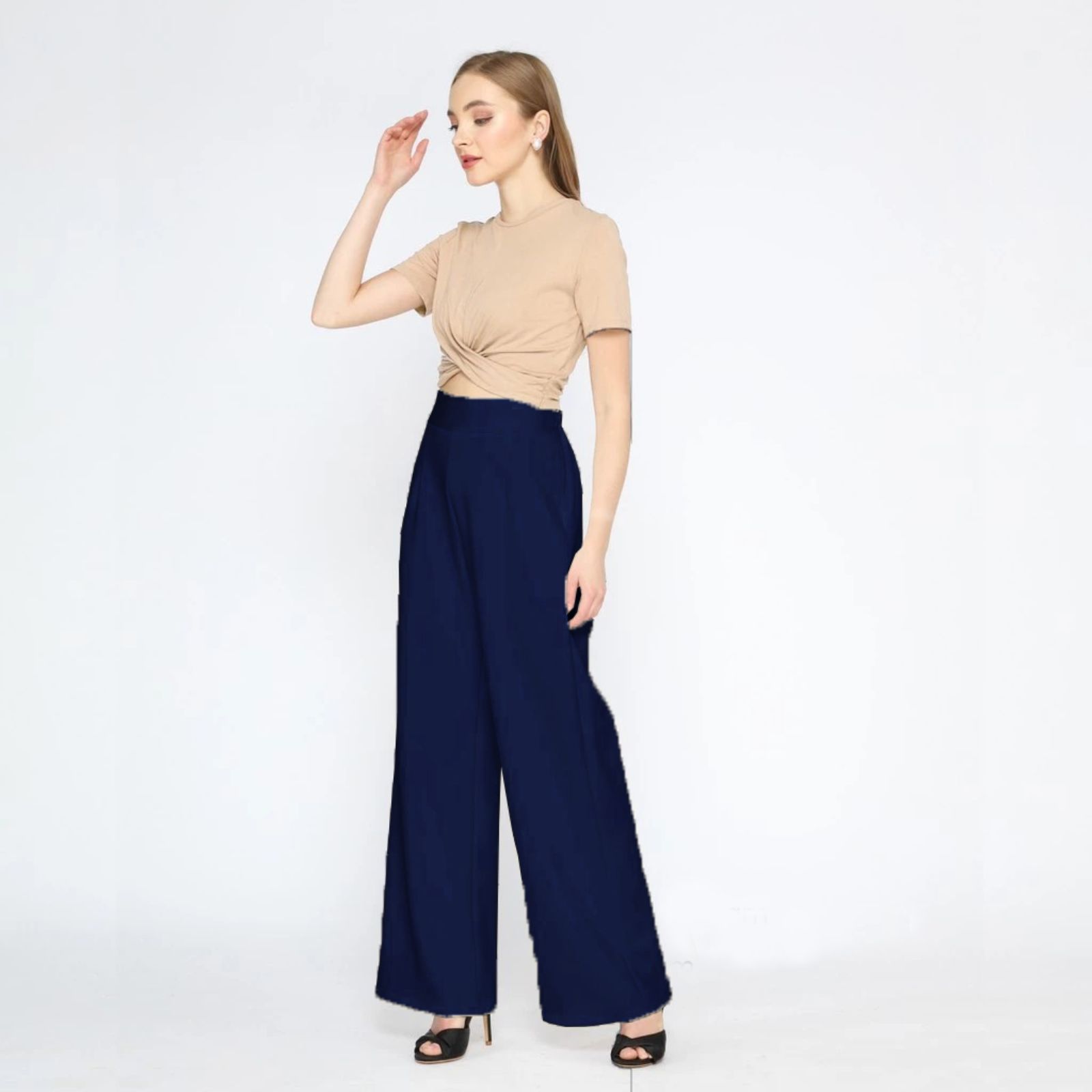 Celana Kulot Highwaist Scuba NAVY