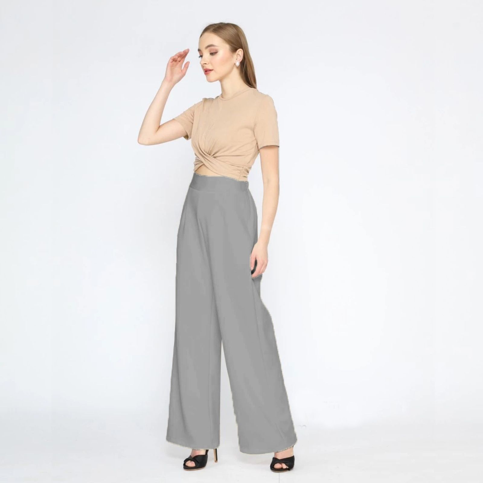 Celana Kulot Highwaist Scuba GREY