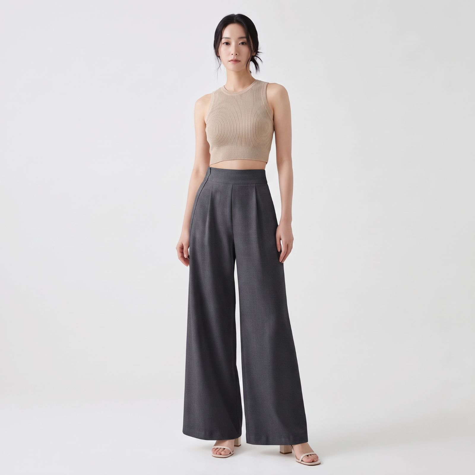Celana Kulot Highwaist Scuba DGREY
