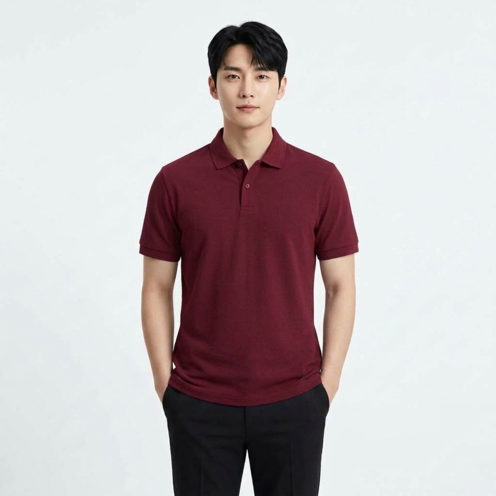 Kaos Polo Pria Premium Polos Slim Fit Casual Elegan Lengan Pendek MAROON