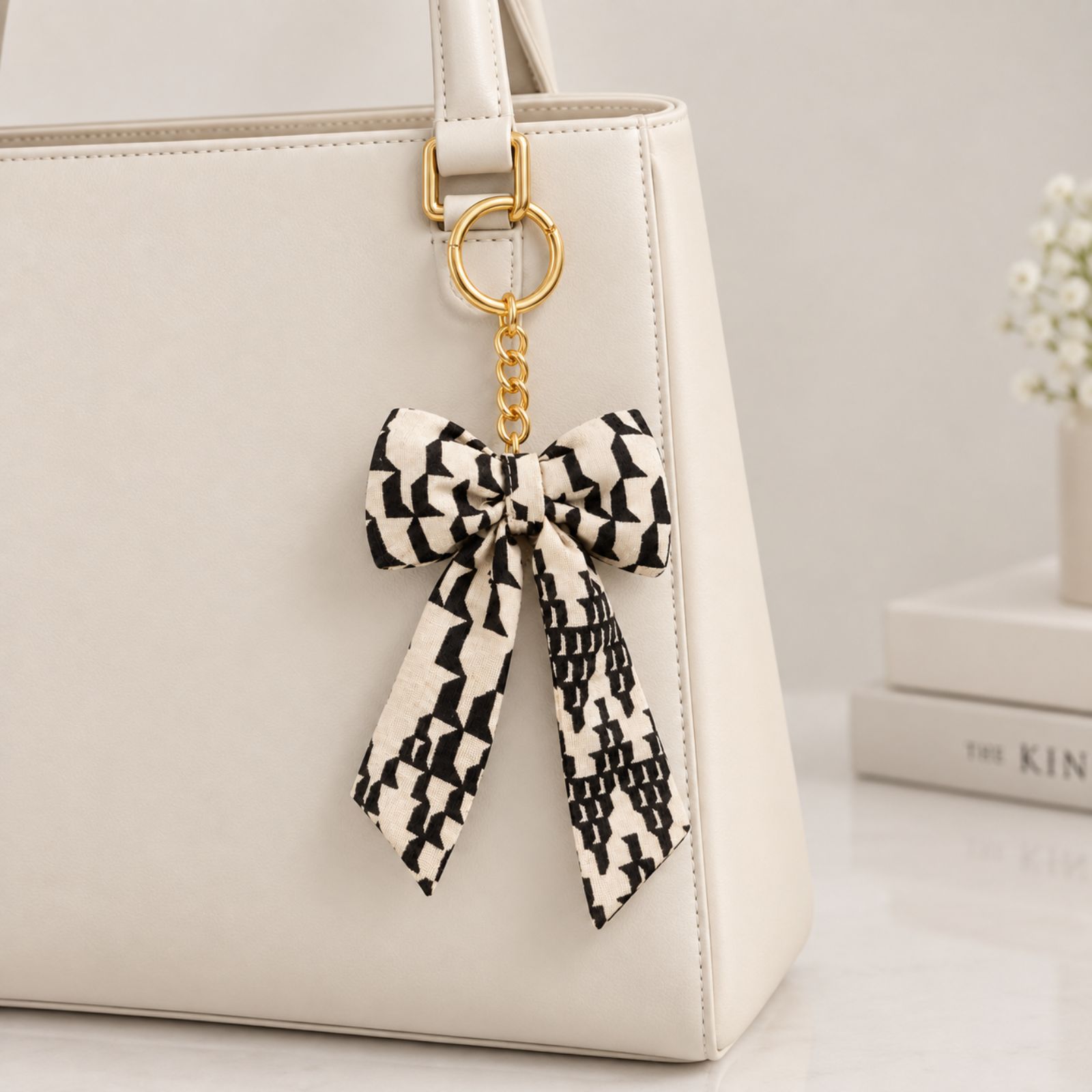 Monochrome Bow Charm — Hiasan Gantungan Pita Monokrom sampul