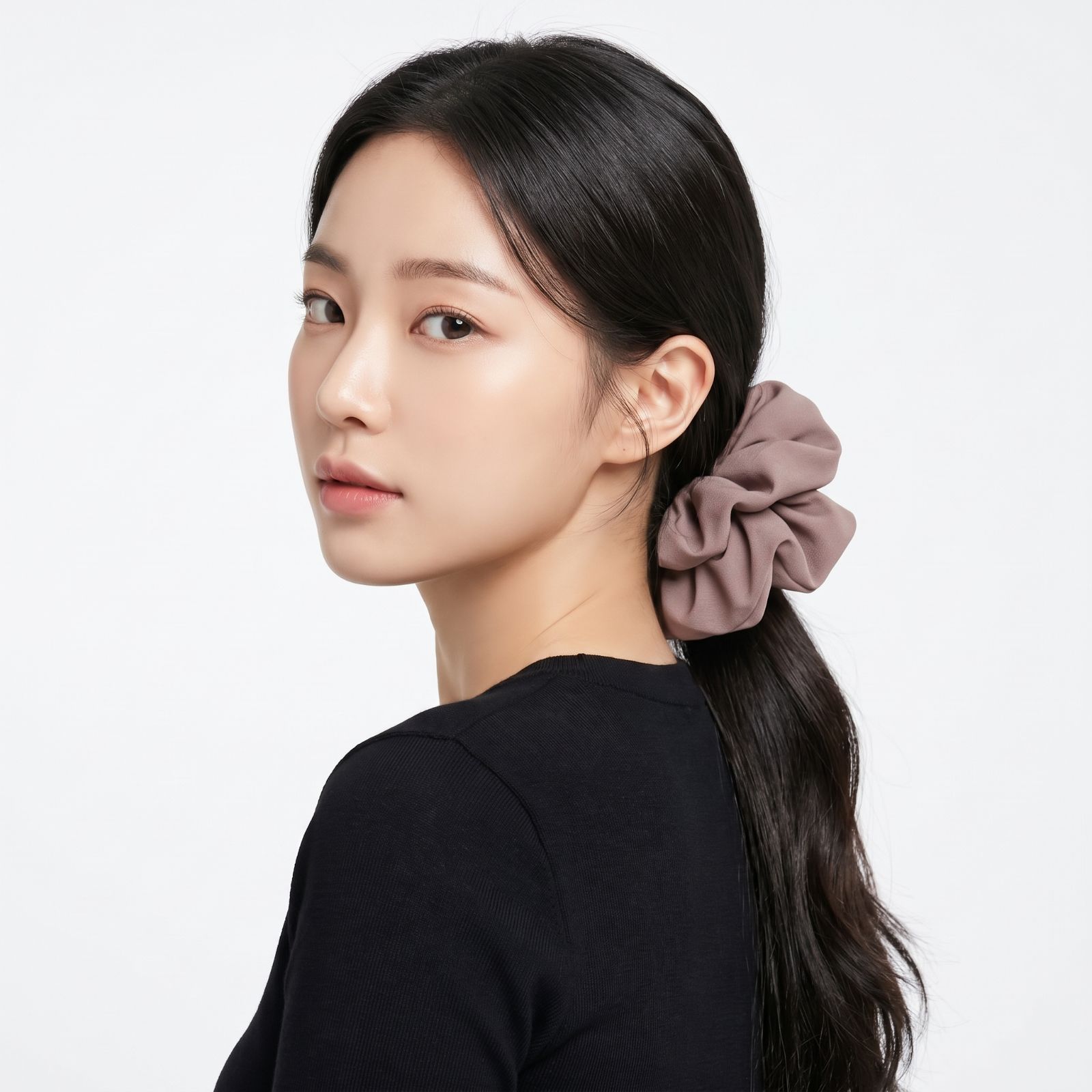 Luna Scuba Oversized Scrunchie LATTE