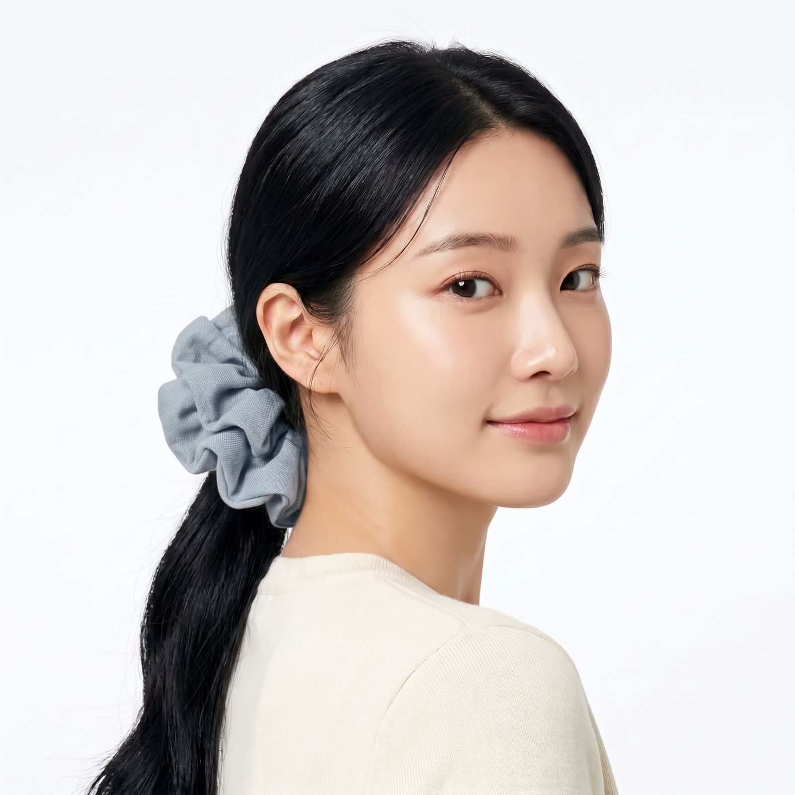 Sora Linen Oversized Scrunchie GREY