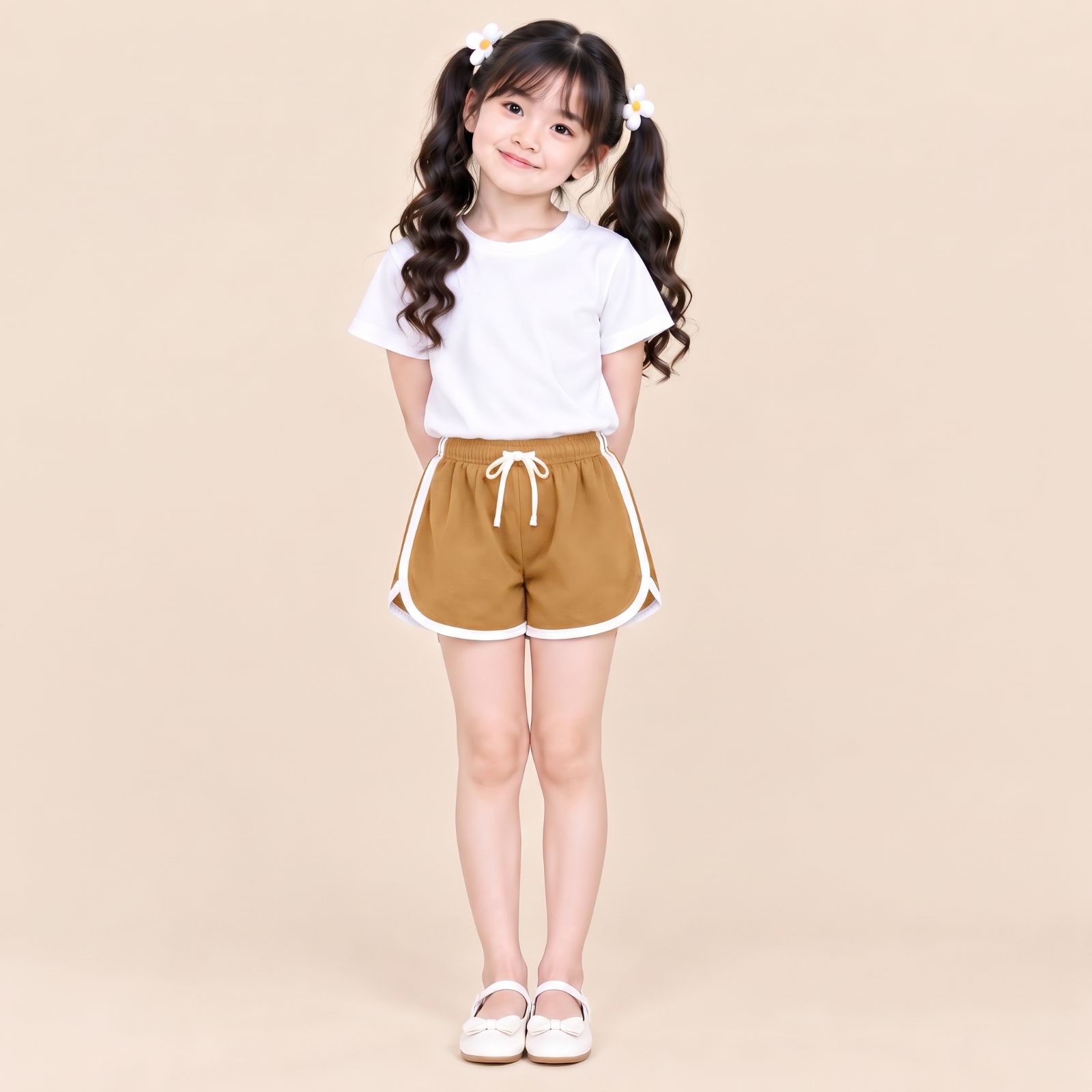 CELANA PENDEK ANAK | SHORTPANT GEMES MUNIKO By CHIAROBE ALMOND BROWN