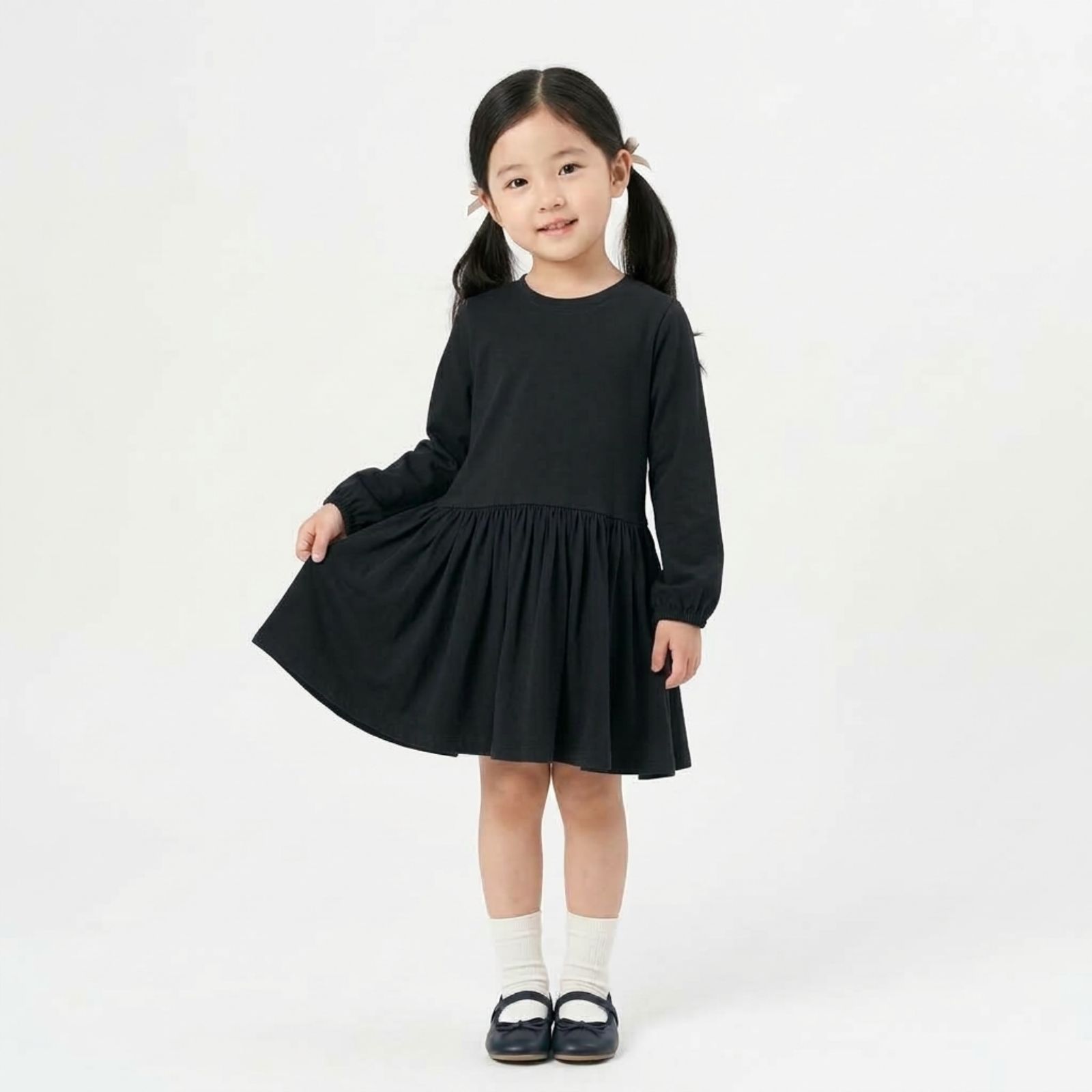 Aurel Blouse Anak Lengan Panjang HITAM
