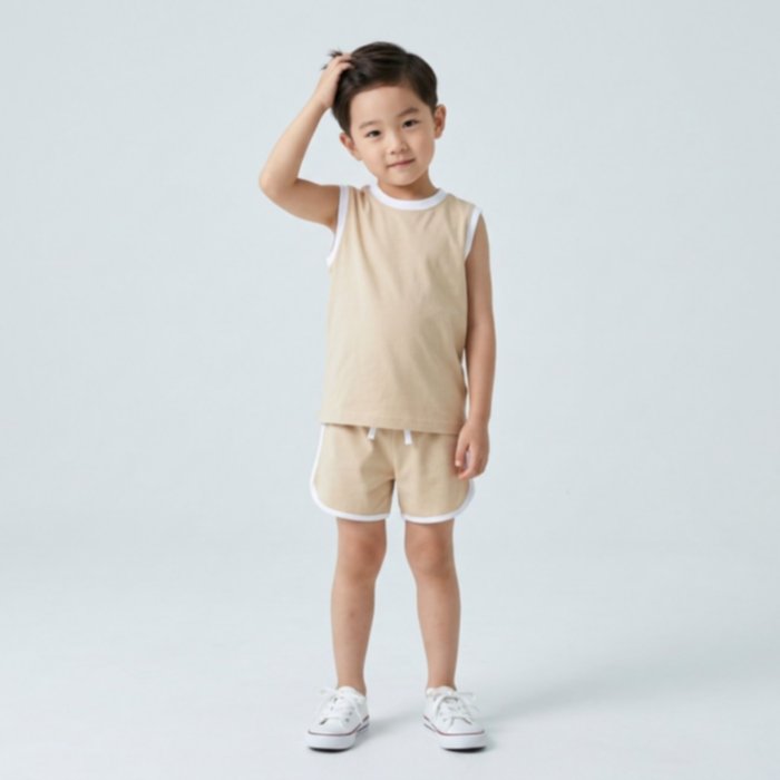 One Set Stripe Anak Tanpa Lengan