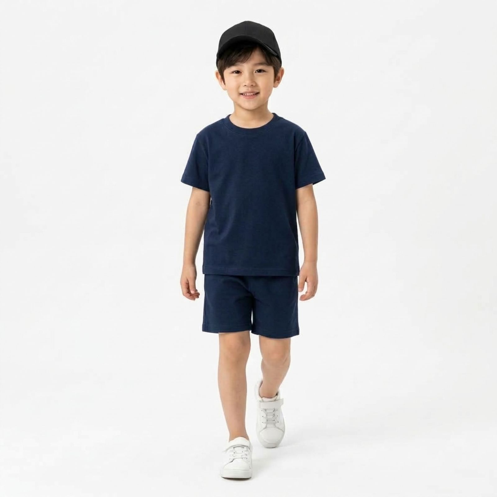 One Set Anak Polos Lengan Pendek NAVY