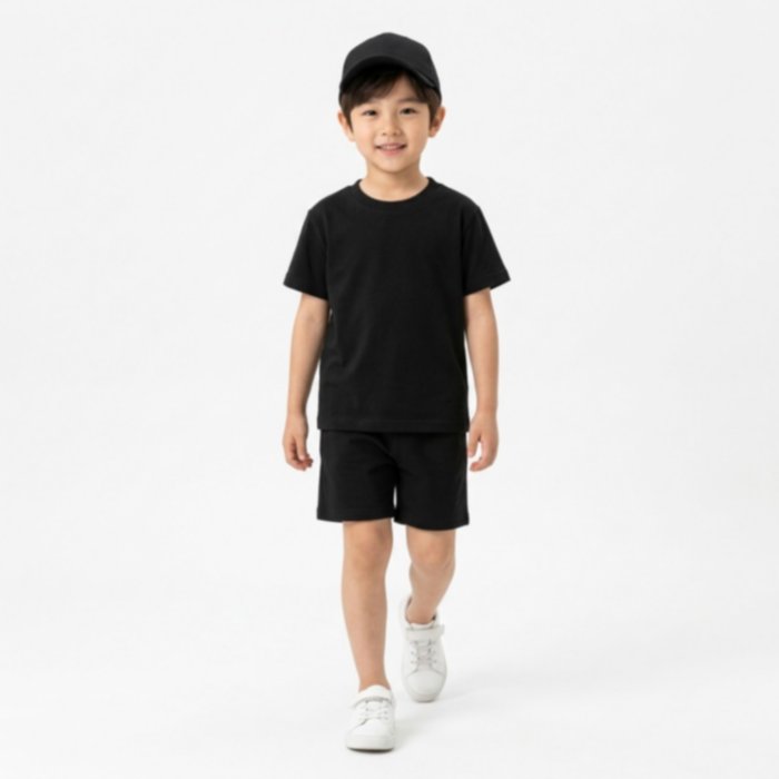 One Set Anak Polos Lengan Pendek